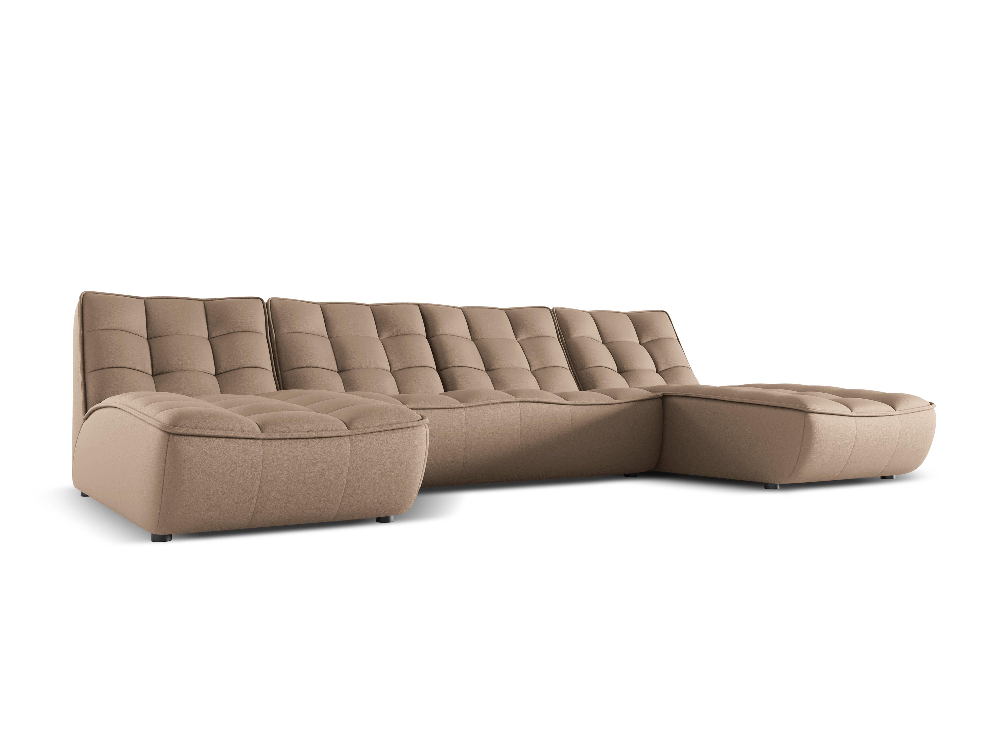 Narożnik skórzany w kształcie U MONI cappuccino Maison Heritage Eye on Design