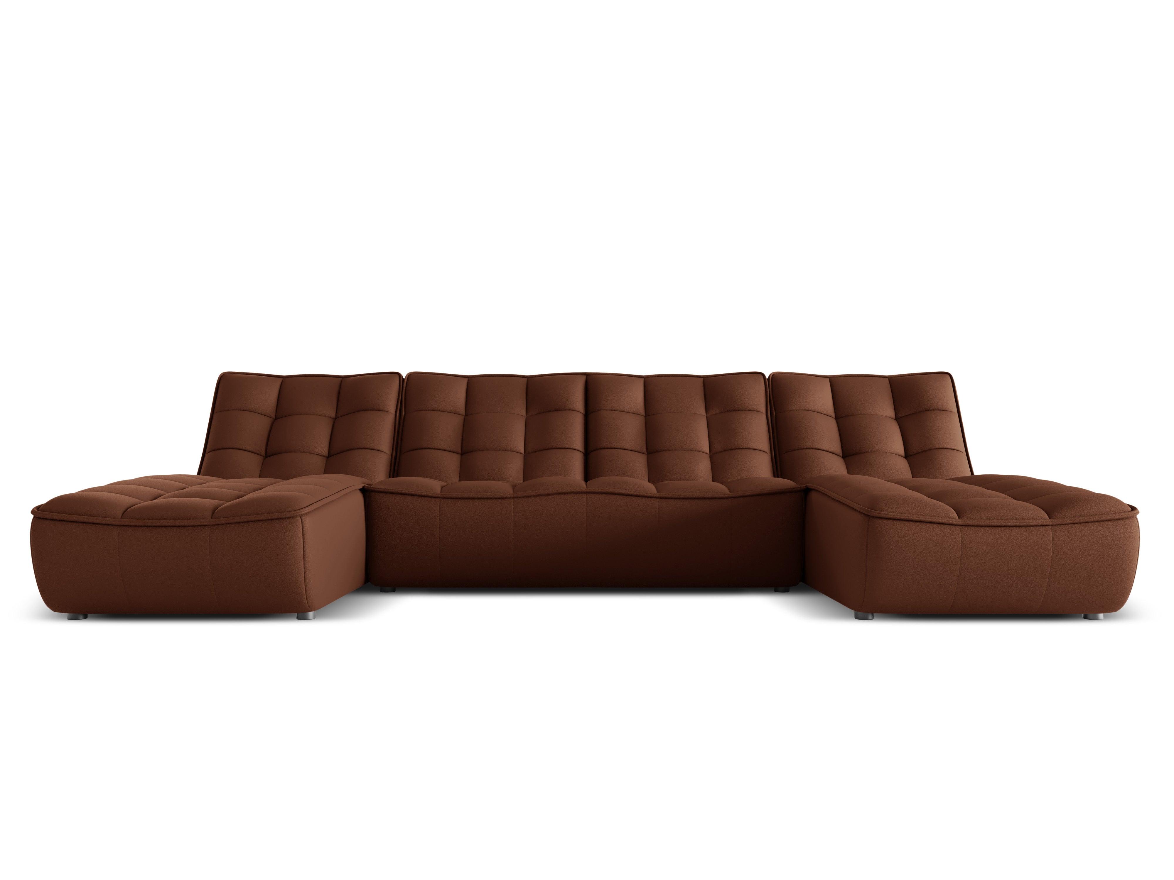 Narożnik skórzany w kształcie U MONI czekoladowy Maison Heritage Eye on Design