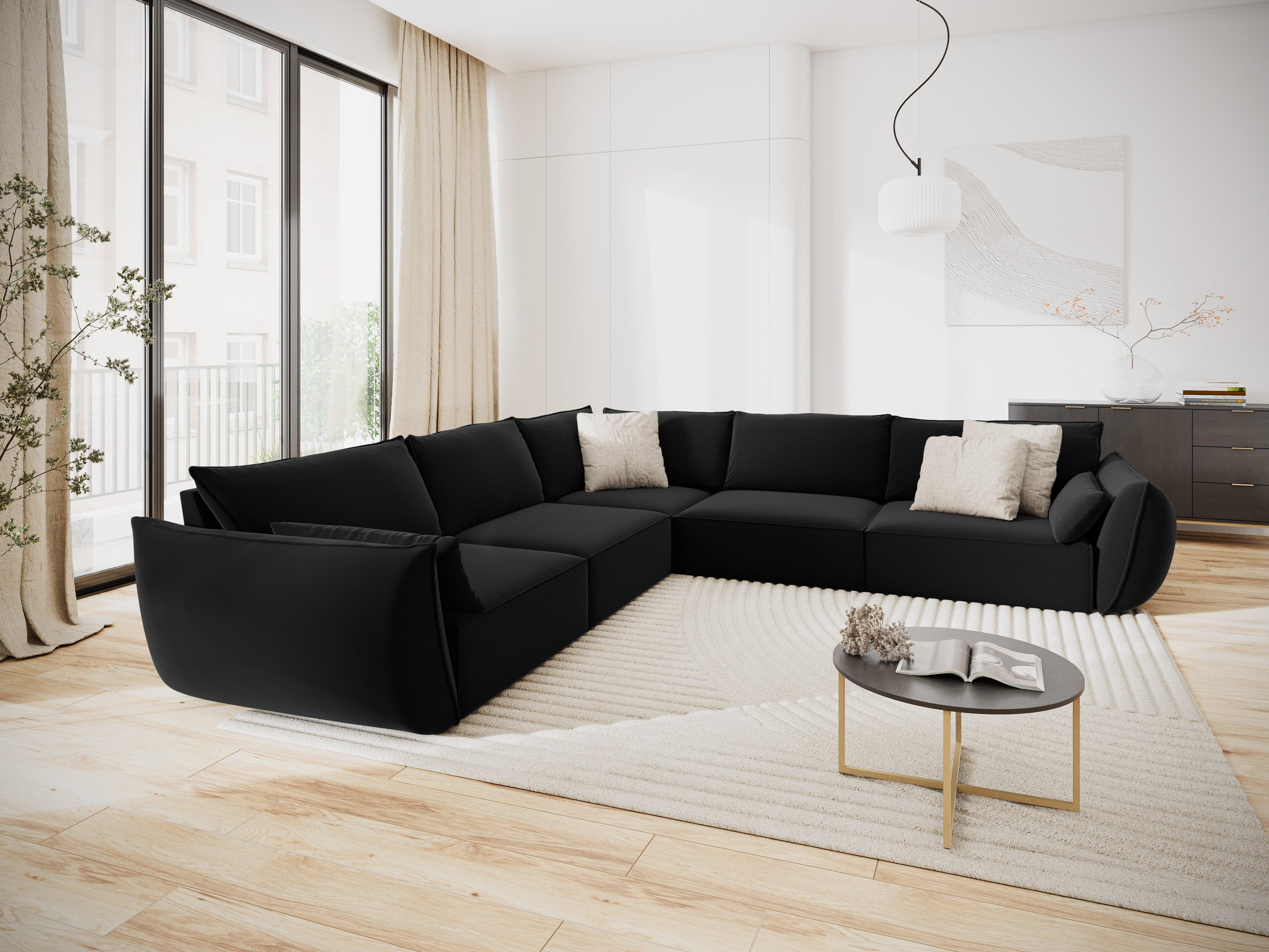 Narożnik symetryczny aksamitny VANDA czarny Mazzini Sofas Eye on Design