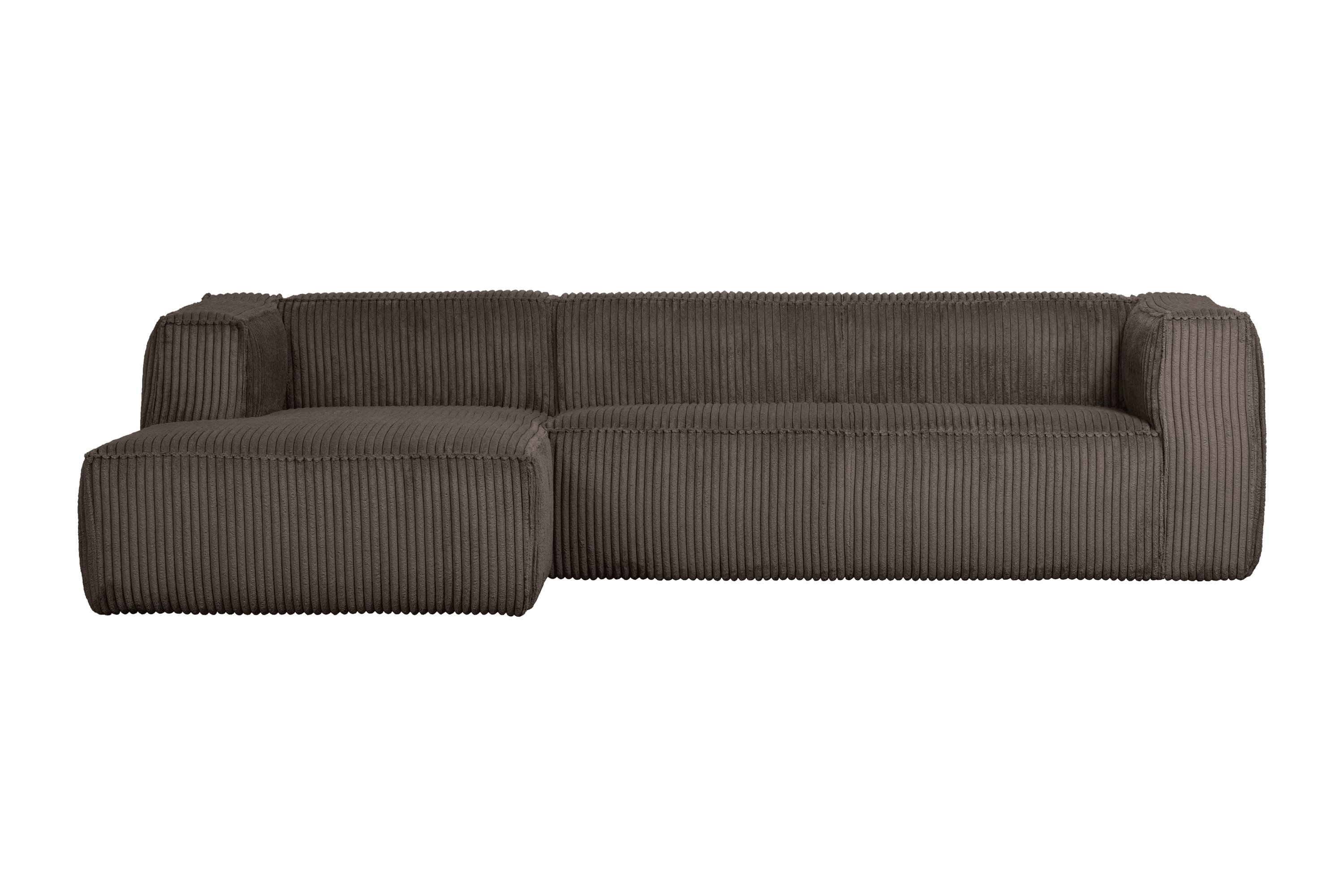 Narożnik sztruksowy lewostronny BEAN RIB brązowy Woood Exclusive Eye on Design