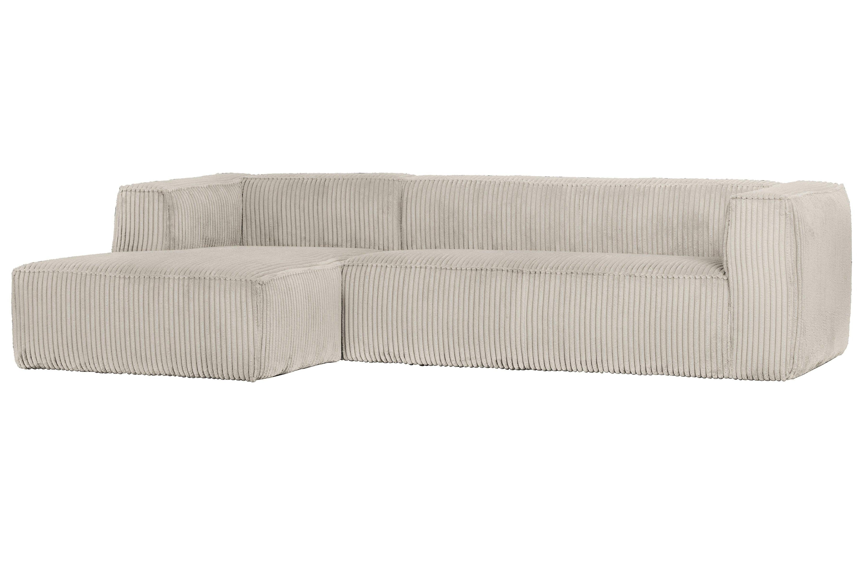 Narożnik sztruksowy lewostronny BEAN RIB jasnobeżowy Woood Exclusive Eye on Design