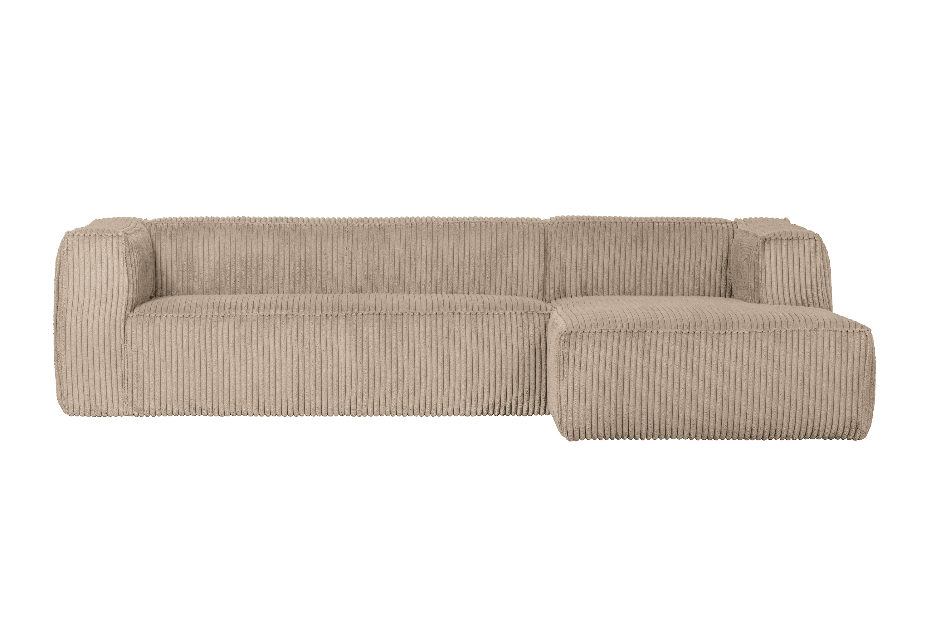 Narożnik sztruksowy prawostronny BEAN RIB beżowy Woood Exclusive Eye on Design