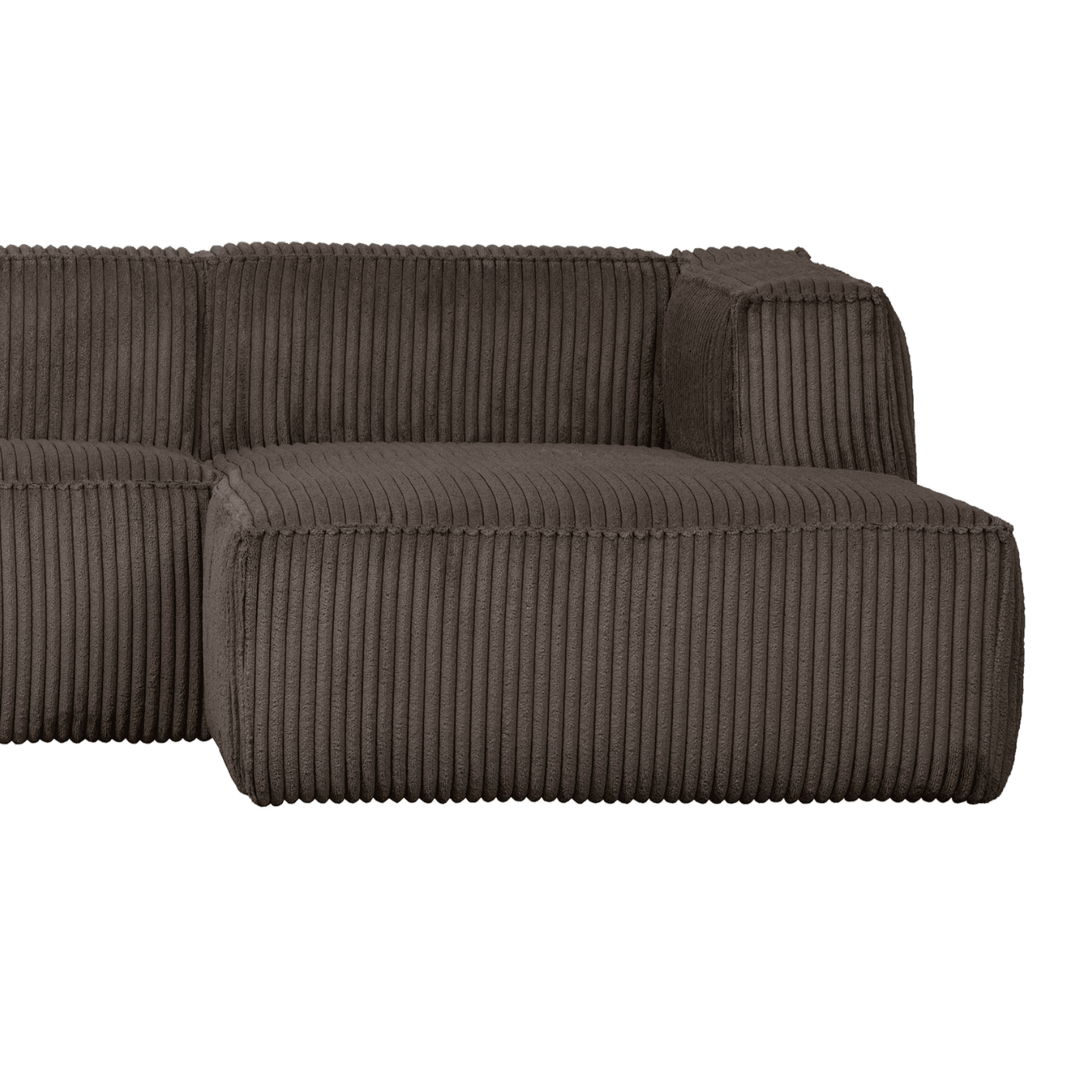 Narożnik sztruksowy prawostronny BEAN RIB brązowy Woood Exclusive Eye on Design