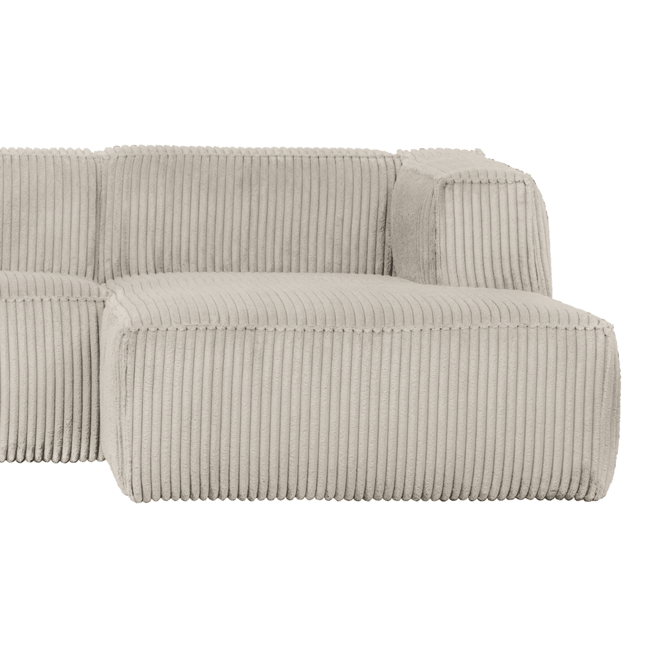 Narożnik sztruksowy prawostronny BEAN RIB jasnobeżowy Woood Exclusive Eye on Design