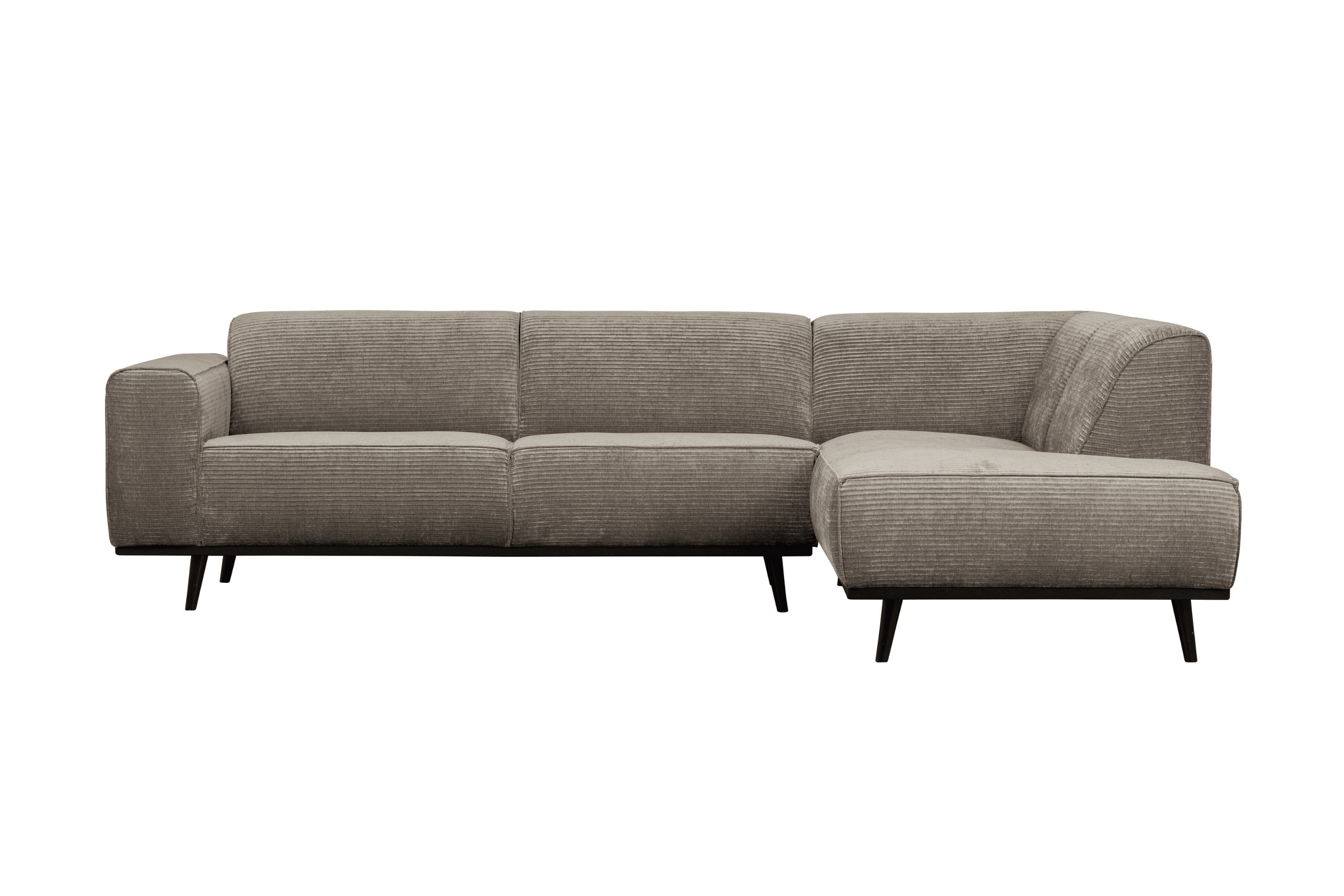 Narożnik sztruksowy prawostronny STATEMENT beżowy Be Pure Eye on Design