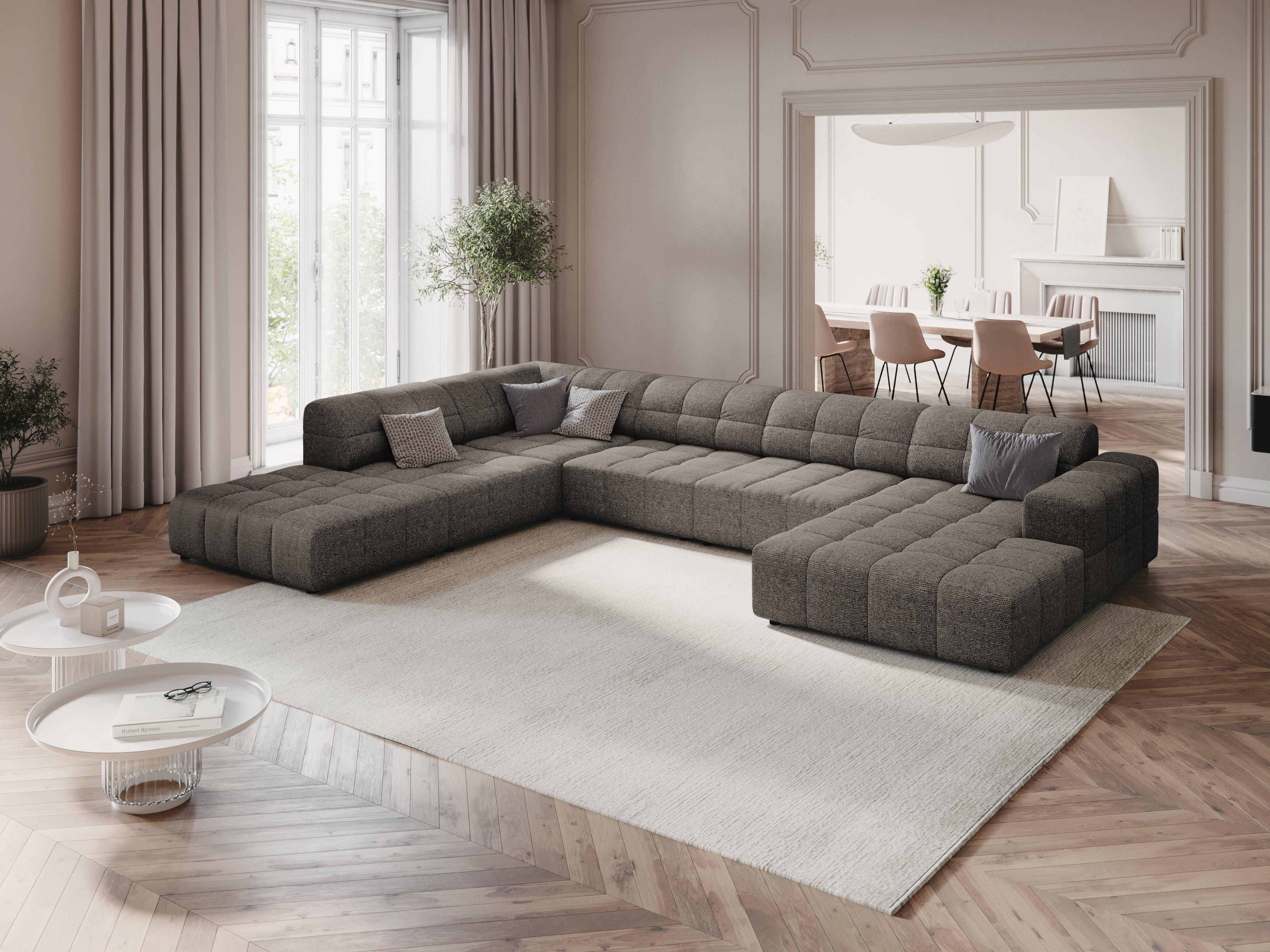 Narożnik w kształcie U lewostronny CHICAGO szary szenil Cosmopolitan Design Eye on Design