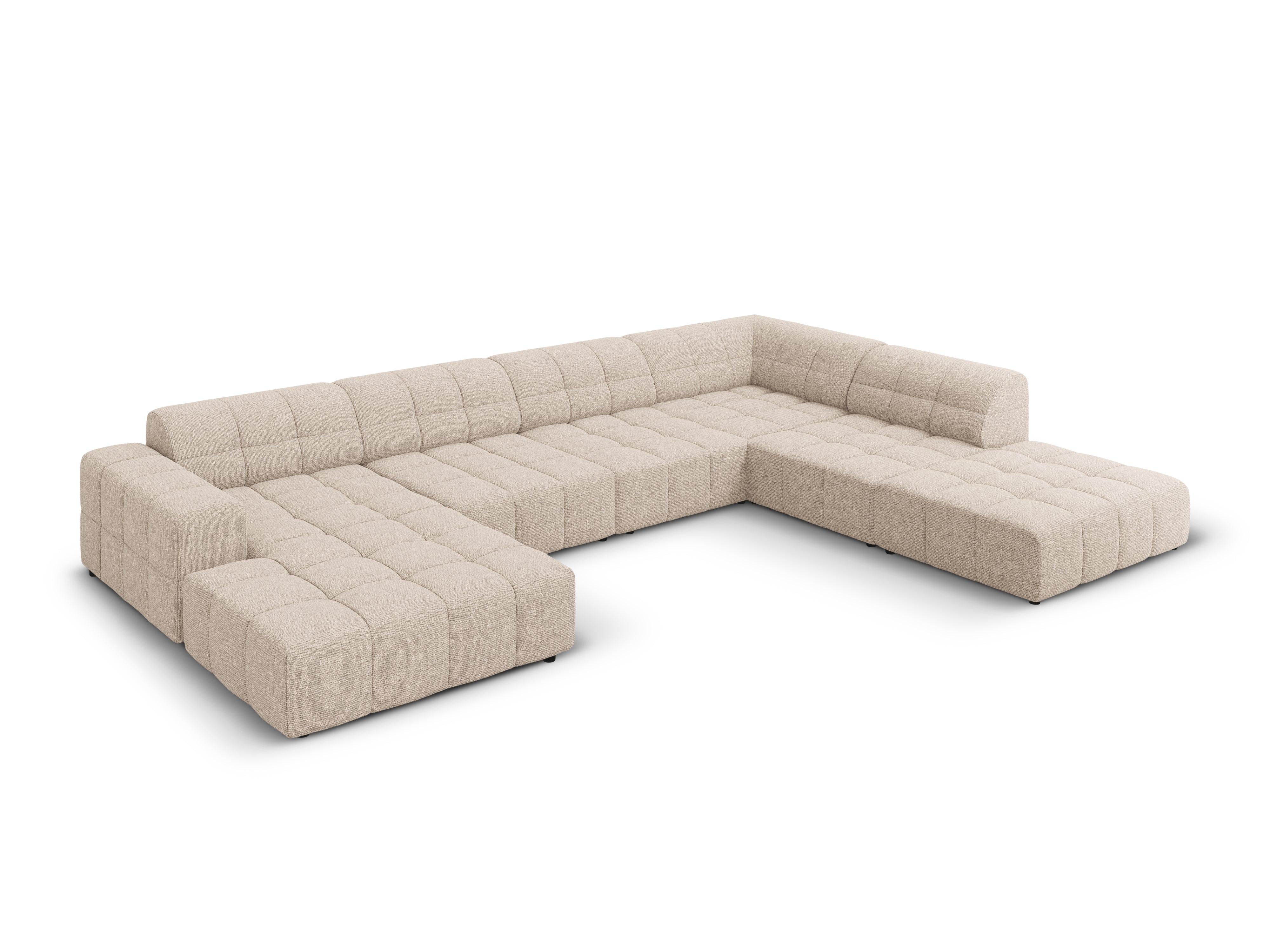 Narożnik w kształcie U prawostronny CHICAGO beżowy szenil Cosmopolitan Design Eye on Design