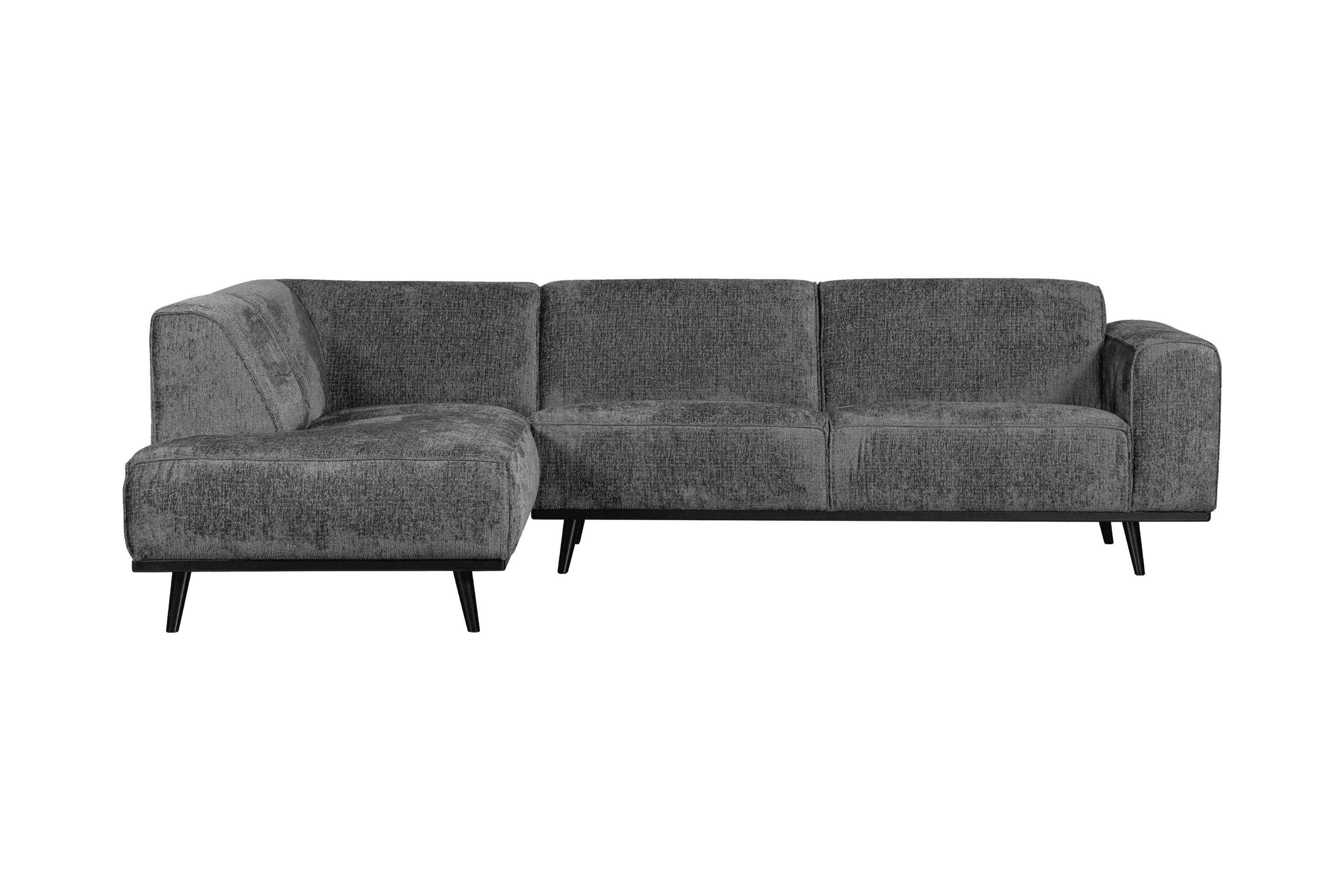 Narożnik welurowy lewostronny STATEMENT STRUCTURE ciemnoszary Be Pure Eye on Design