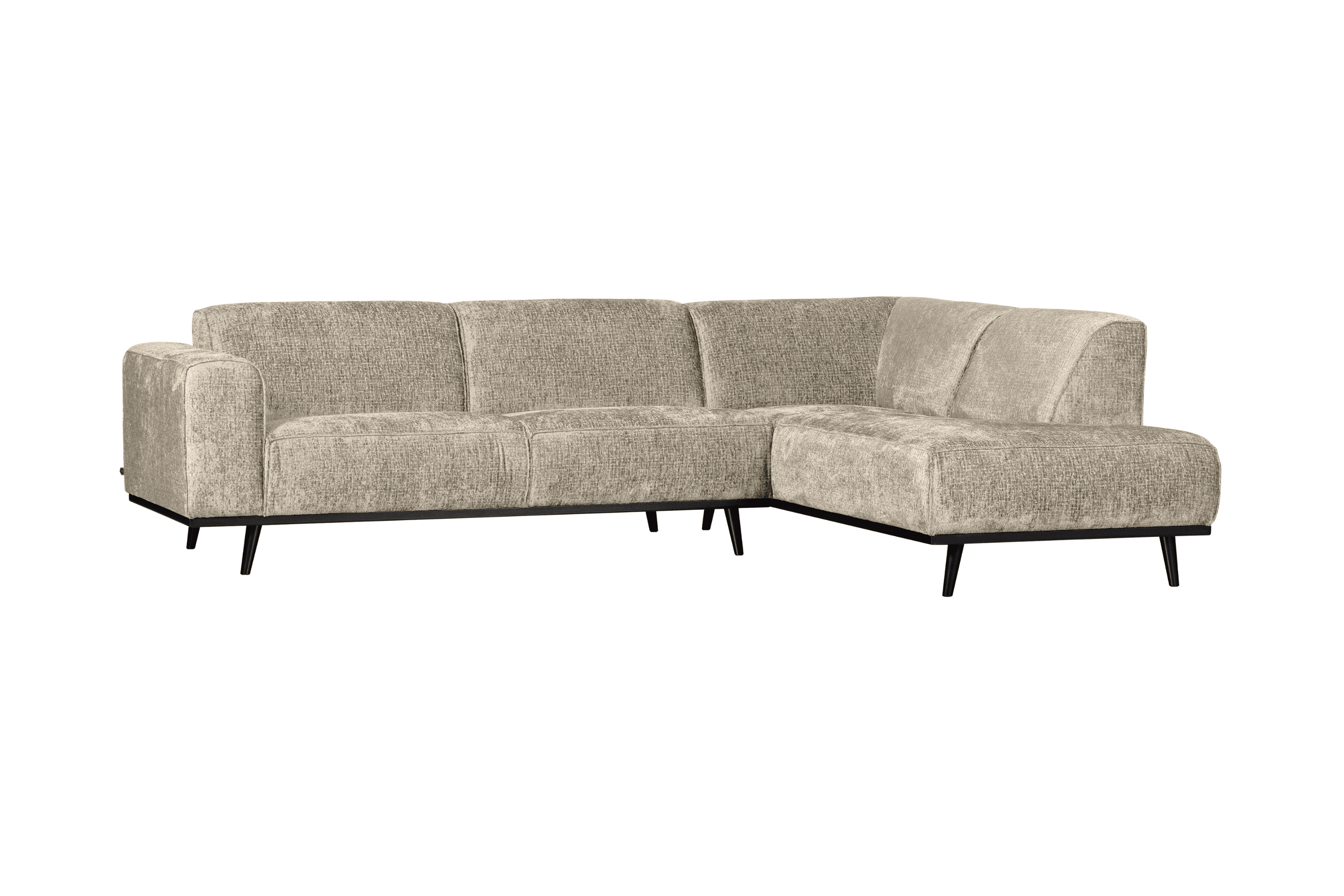 Narożnik welurowy prawostronny STATEMENT STRUCTURE beżowy Be Pure Eye on Design