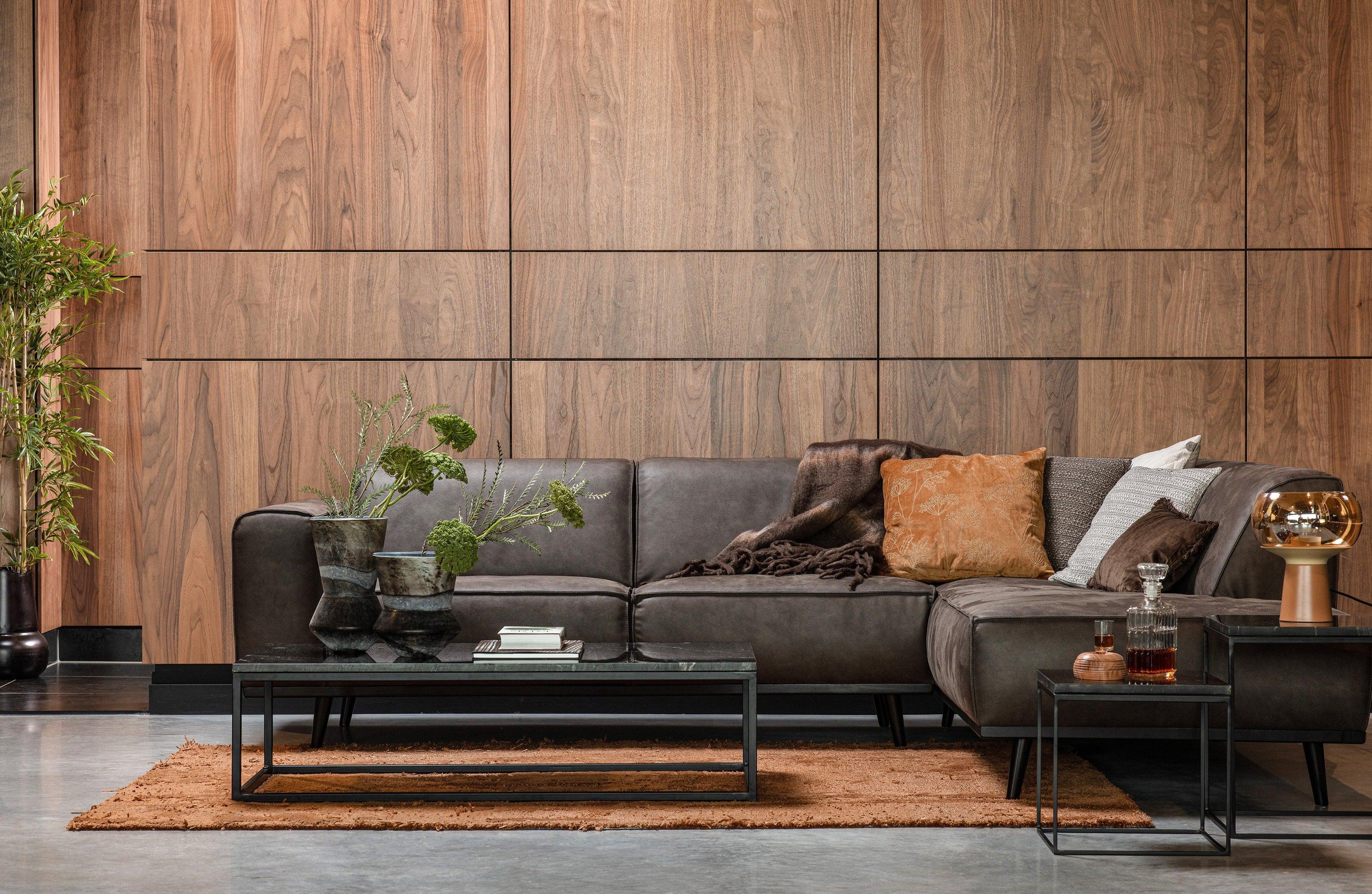 Narożnik welurowy prawostronny STATEMENT STRUCTURE beżowy Be Pure Eye on Design