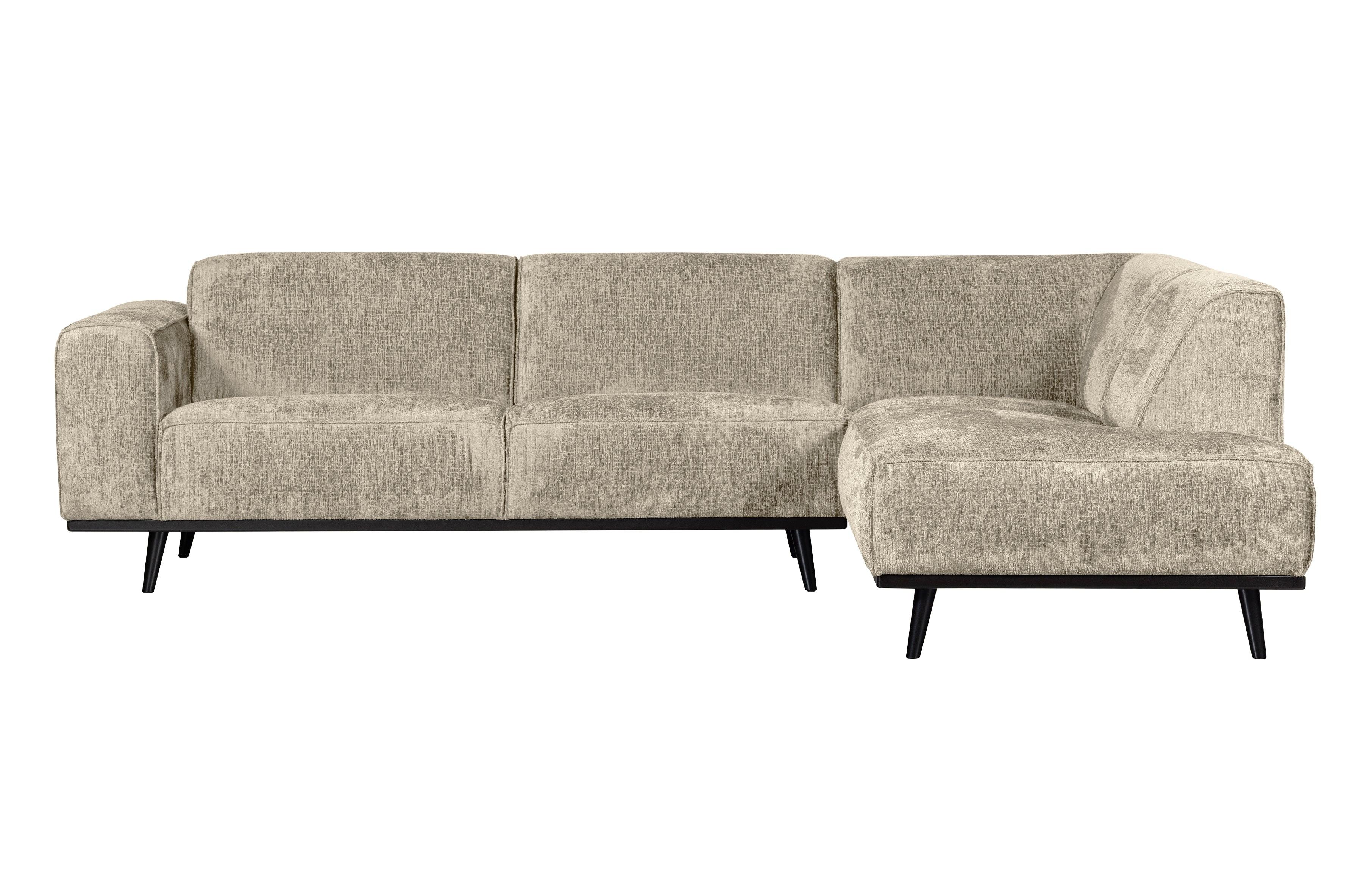 Narożnik welurowy prawostronny STATEMENT STRUCTURE beżowy Be Pure Eye on Design