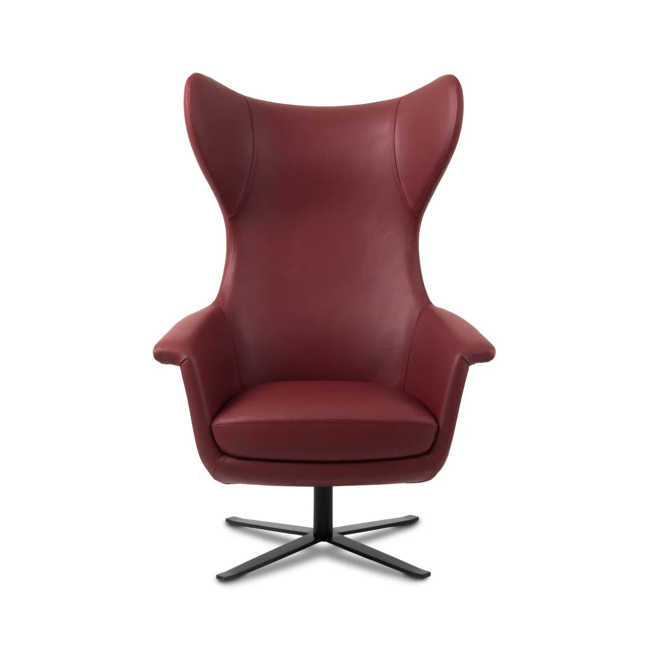 BUTTERFLY upholstered swivel armchair with a metal base