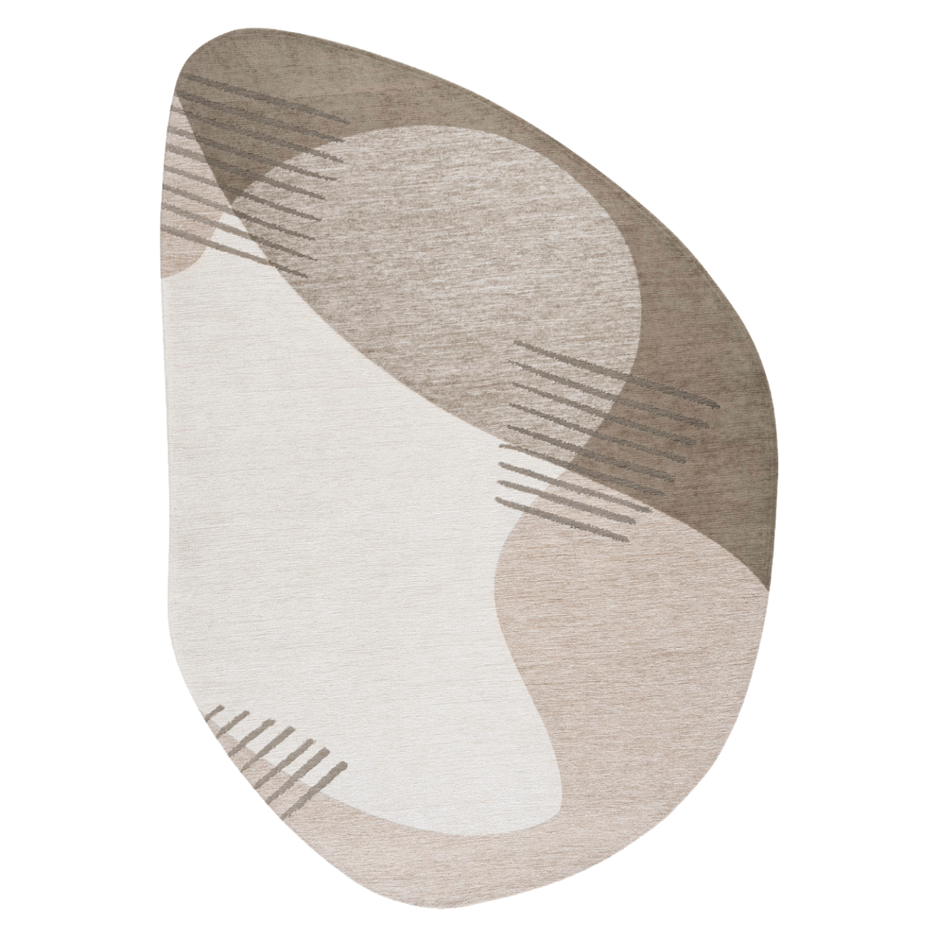 Oval rug OMBRA cream with brown pattern