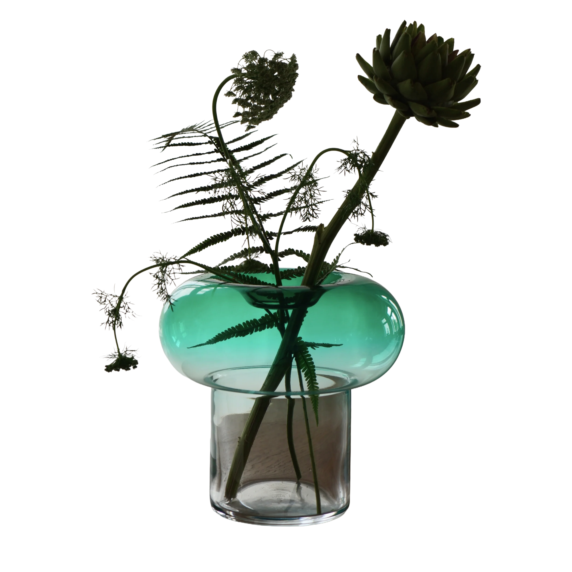 ORIO Vase green blown glass