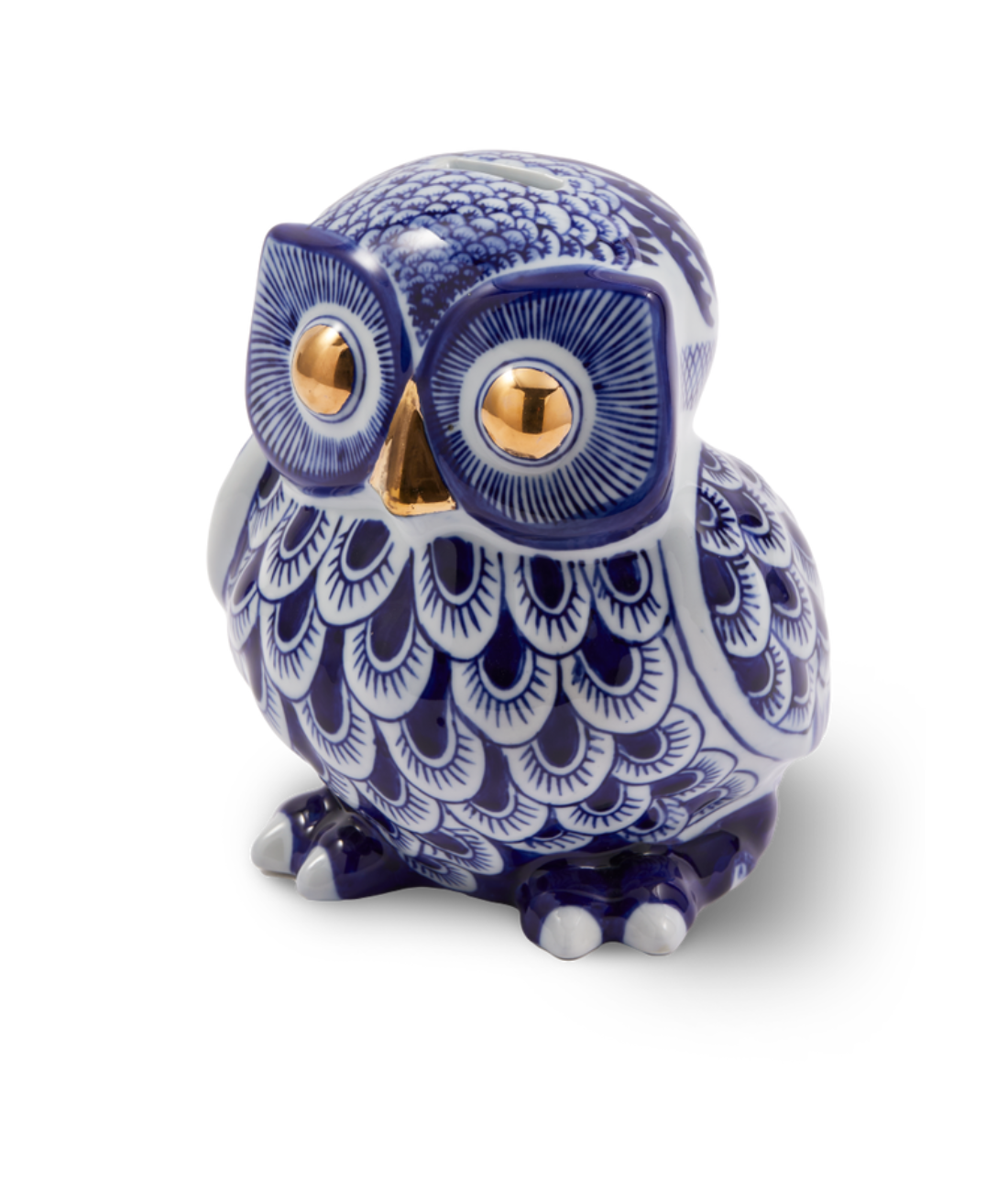 Skarbonka SOVIČKA tmavě modrá porcelán
