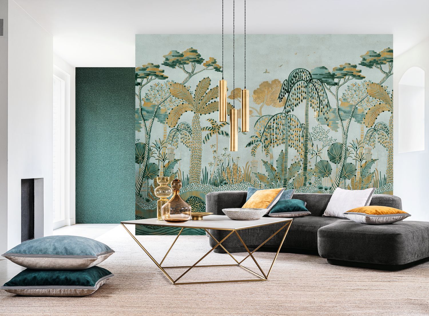 Mural with a tropical landscape NOSARA brown