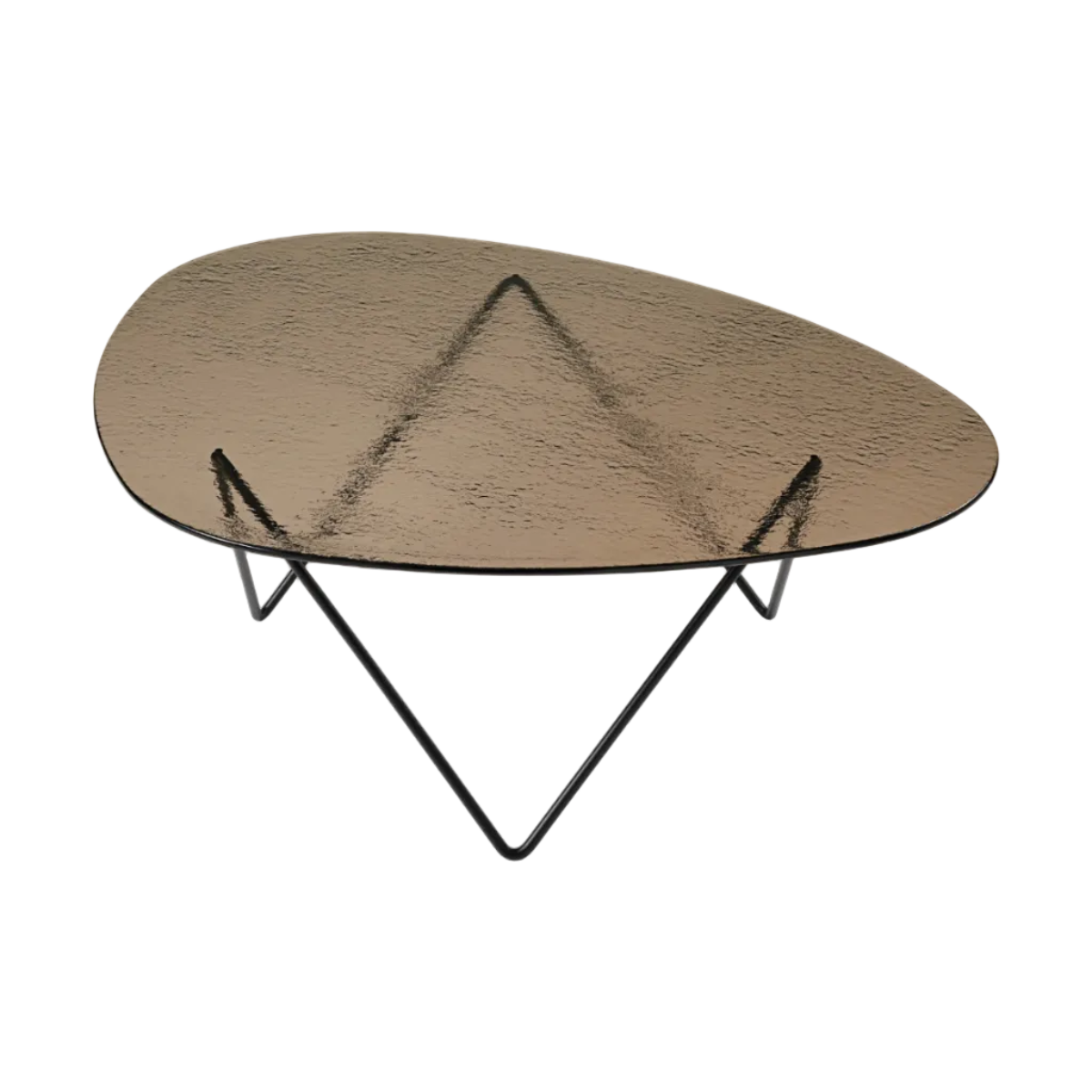 PEDRERA Coffee Table with Brown Glass and Black Base