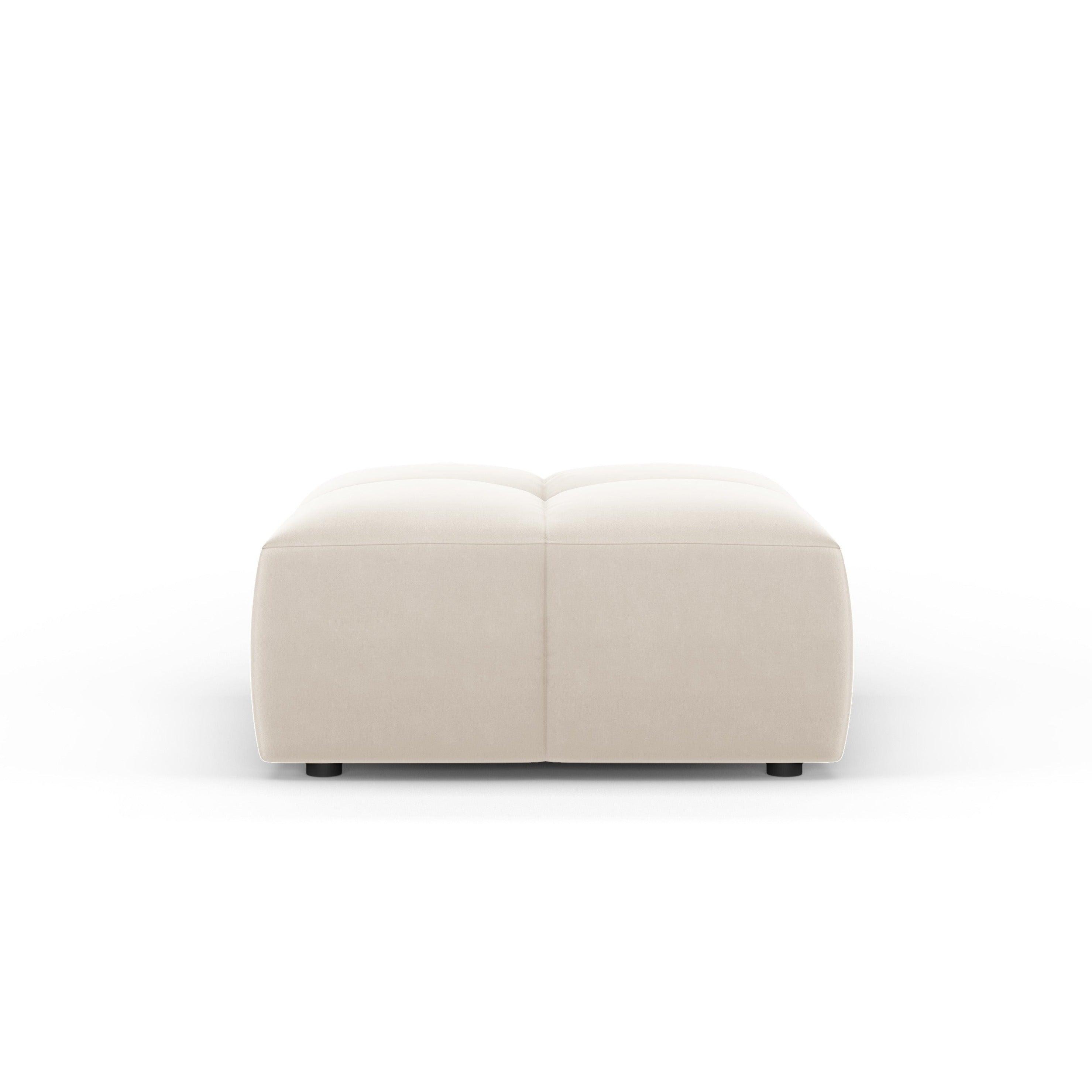 Podnóżek aksamitny FRANCESCA jasnobeżowy Milo Casa Eye on Design
