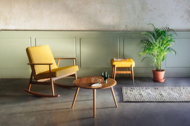 Podnóżek FOX niebieski w tkaninie Velvet Indigo 366 concept Eye on Design