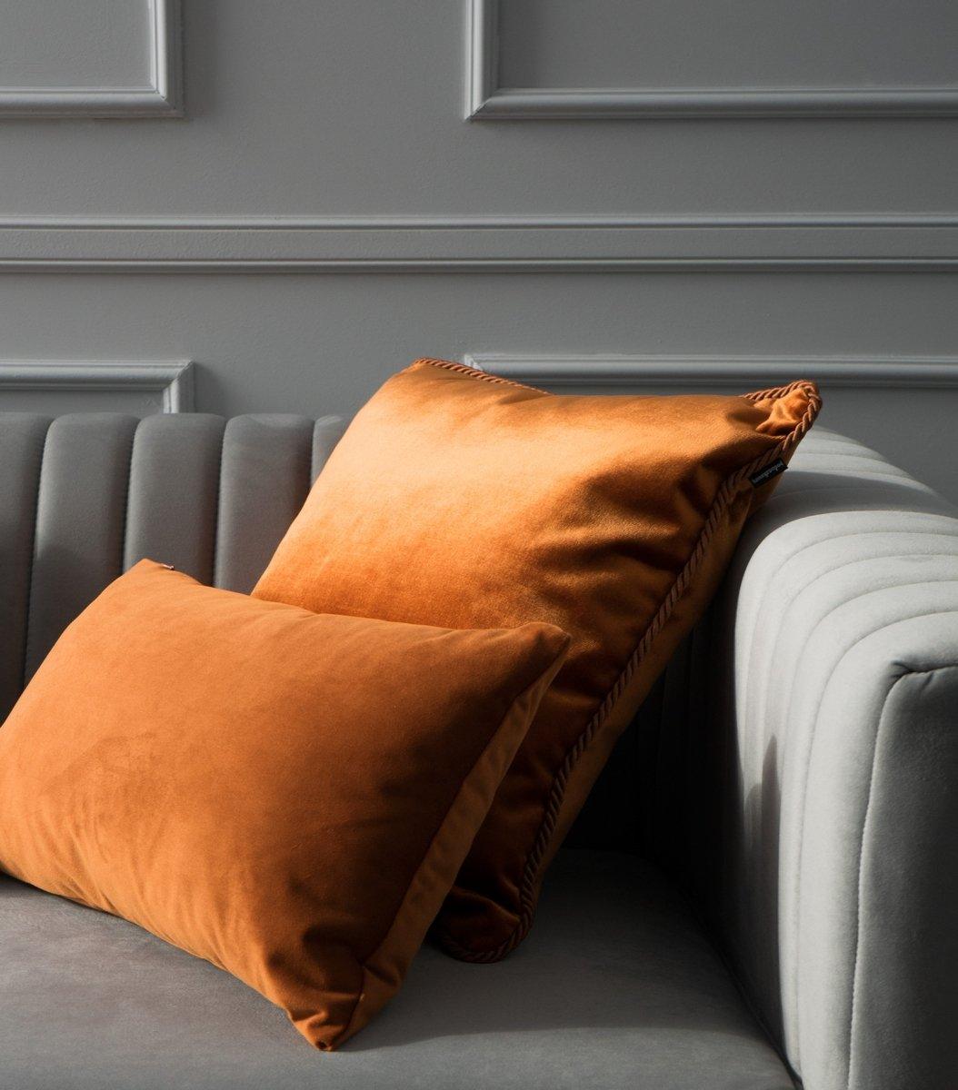 Poduszka dekoracyjna VELVET rudy – styl glamour