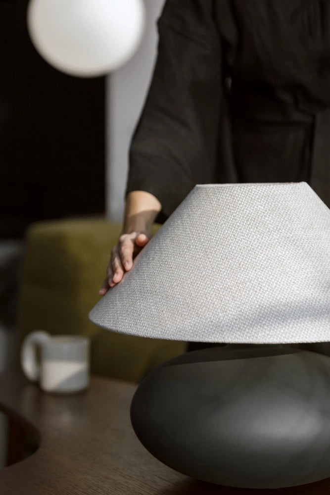 SAWA NATUR table lamp light beige thick weave fabric