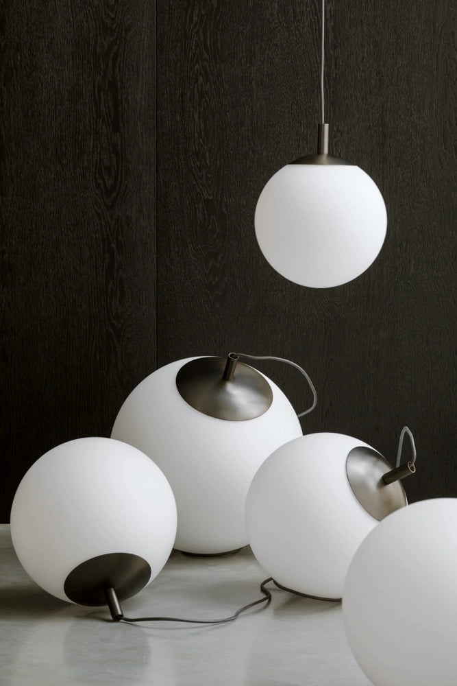 ALUR 2 ceiling lamp with frosted glass and titanium finish