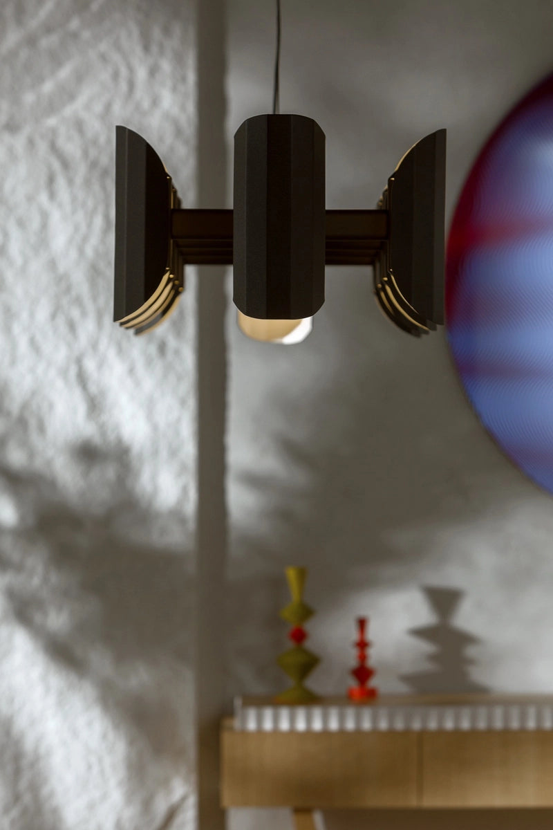 Černá více ramenná závěsná lampa APOLIN