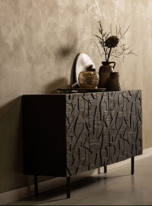 Count chest of drawers black mango wood