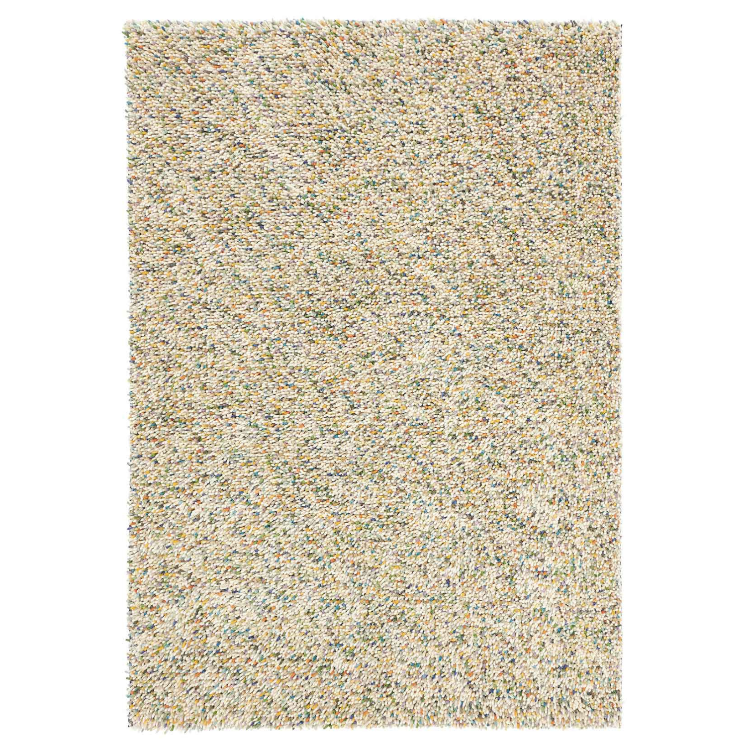 Multicolored DOTS rug with long pile