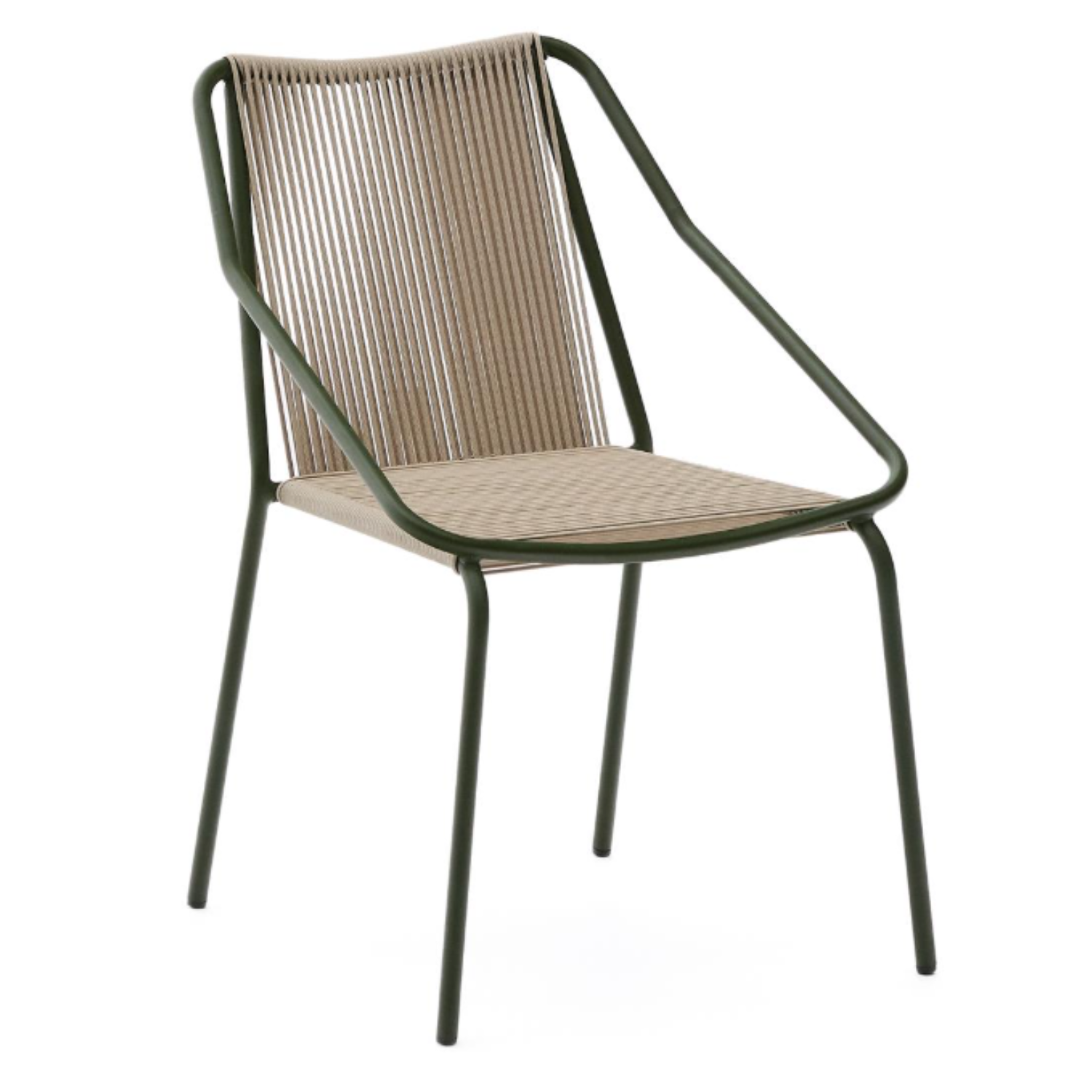 Venkovní křeslo ZIVIA lina écru se ocelovým podstavcem