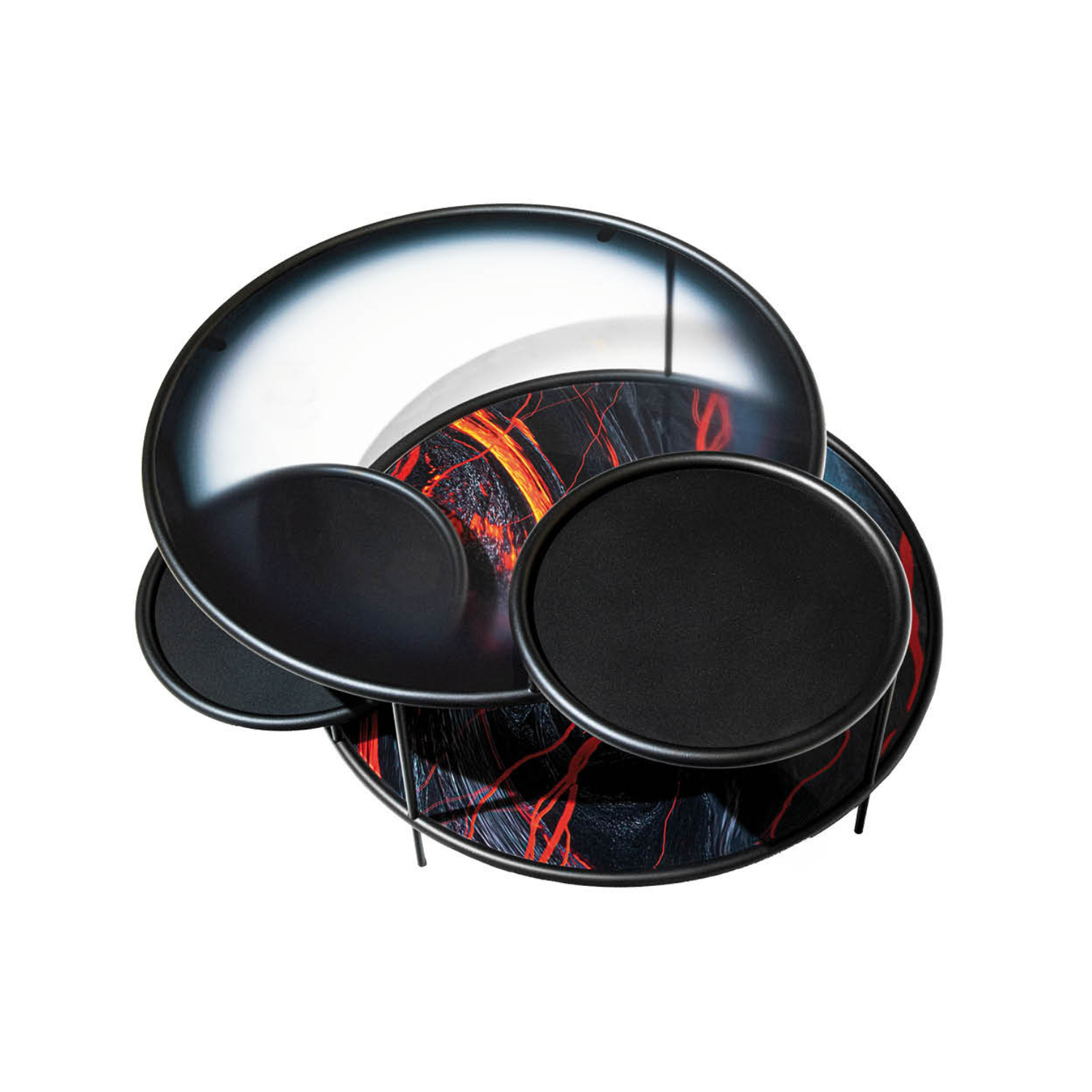 Coffee table sangaka dyed glass