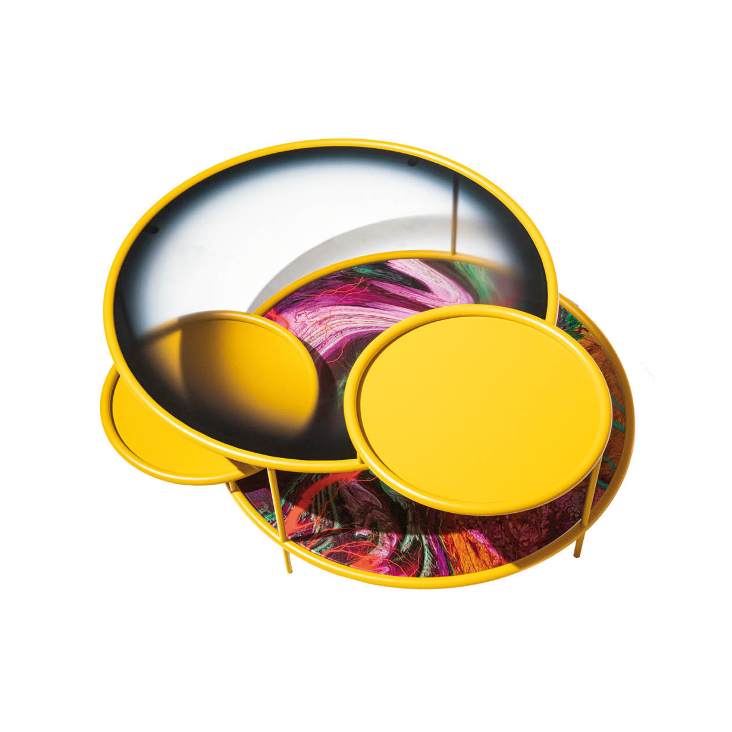 Coffee table sangaka dyed glass