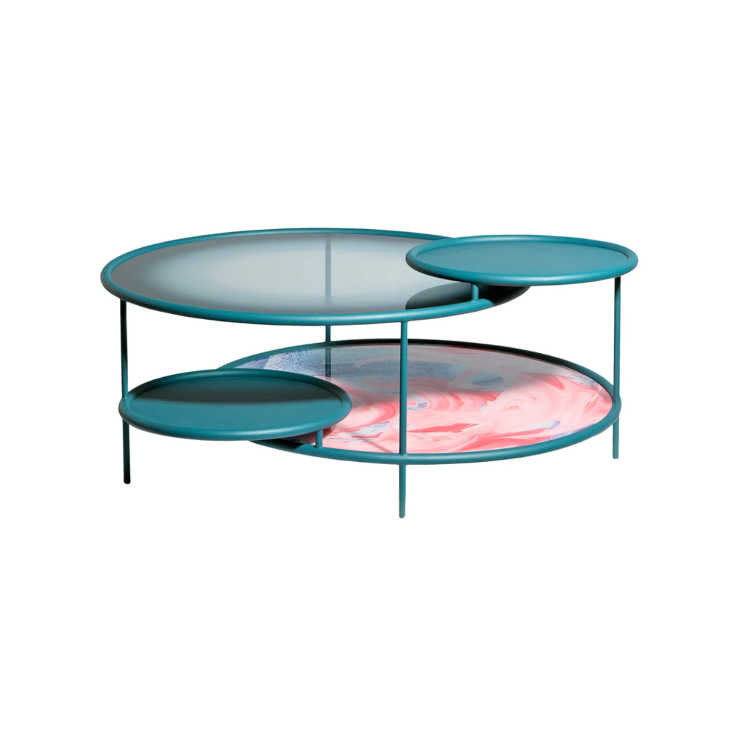 Coffee table sangaka dyed glass