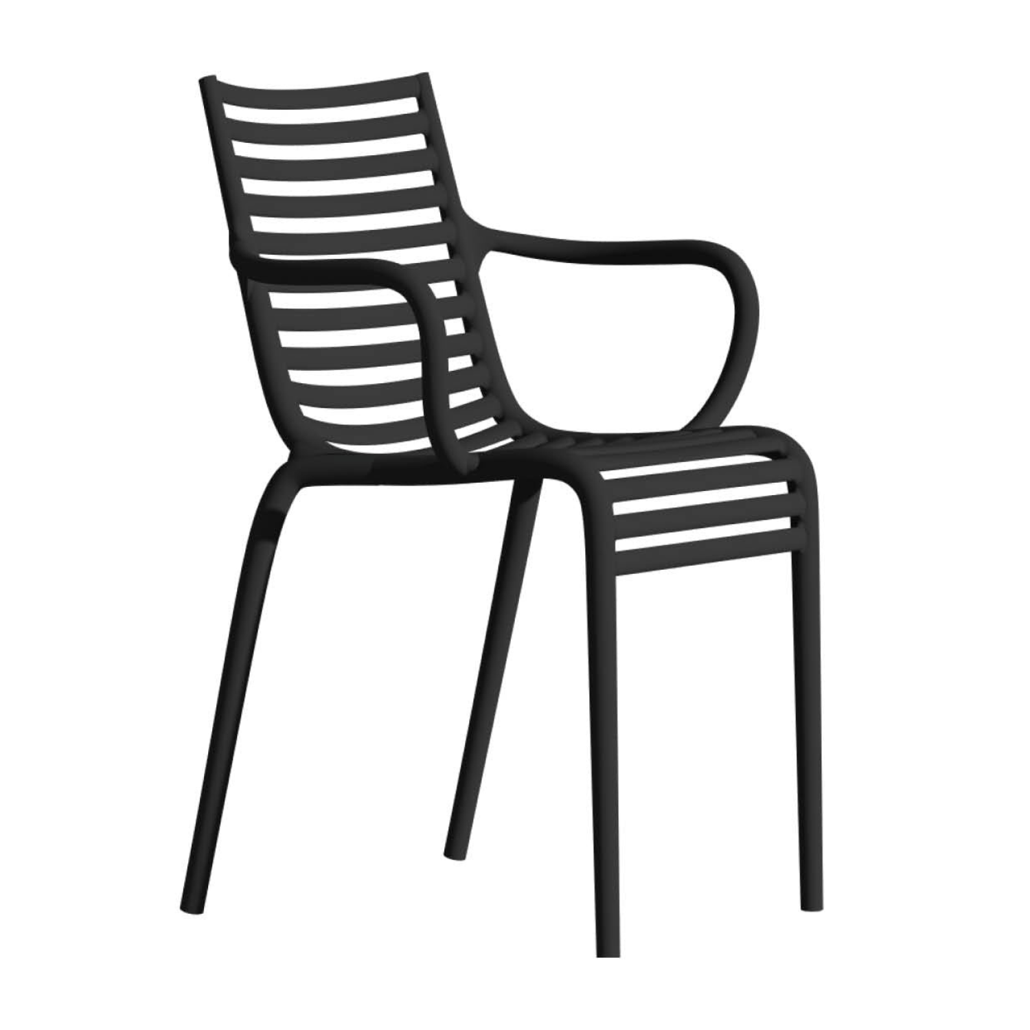 Chair with pip-e armrests dark gray