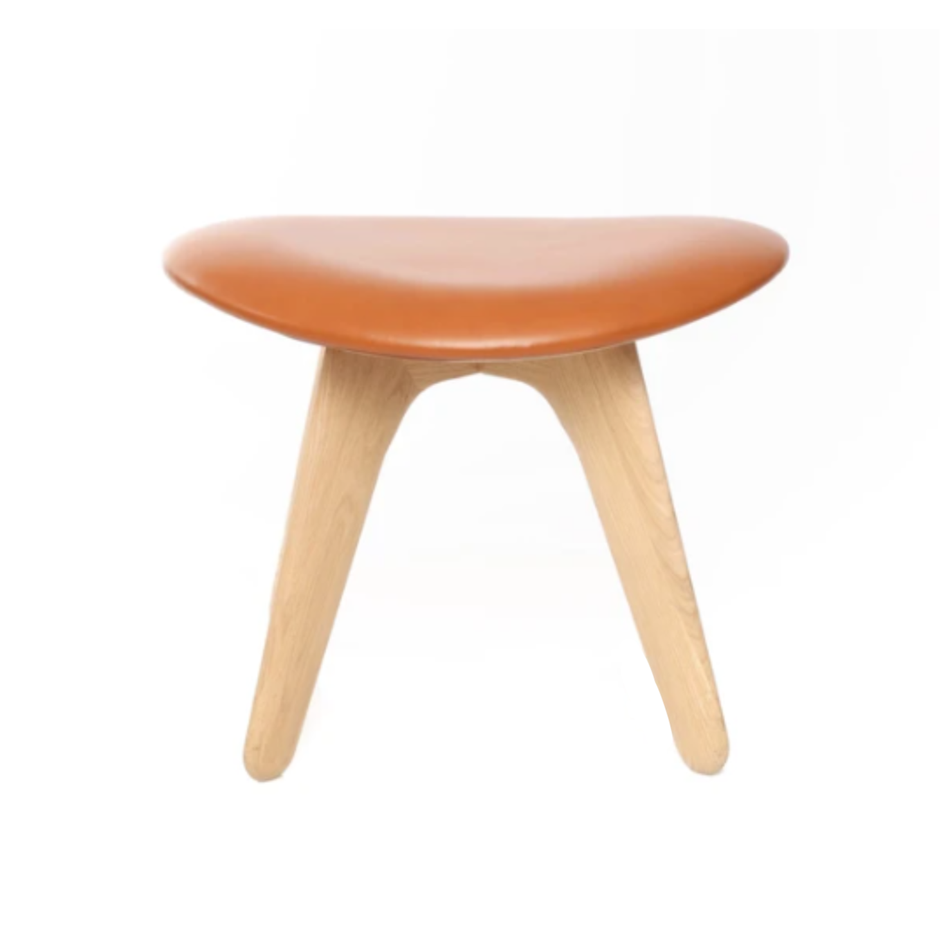 Podnožník SLAB z koňakové kůže s dubovým podstavcem