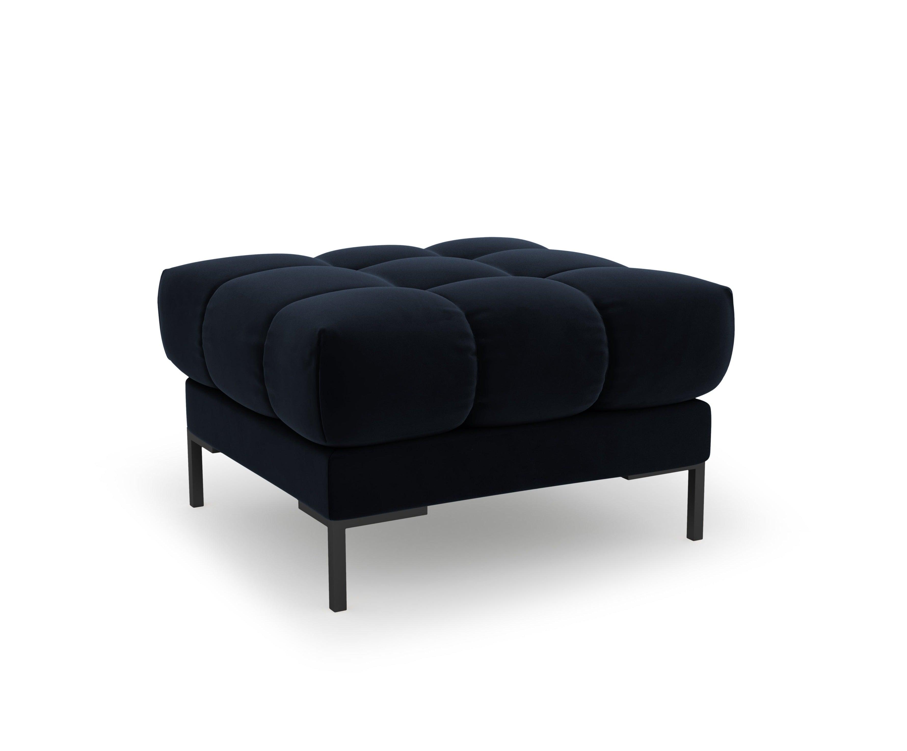 Puf aksamitny BALI ciemnoniebieski z czarną podstawą Cosmopolitan Design Eye on Design