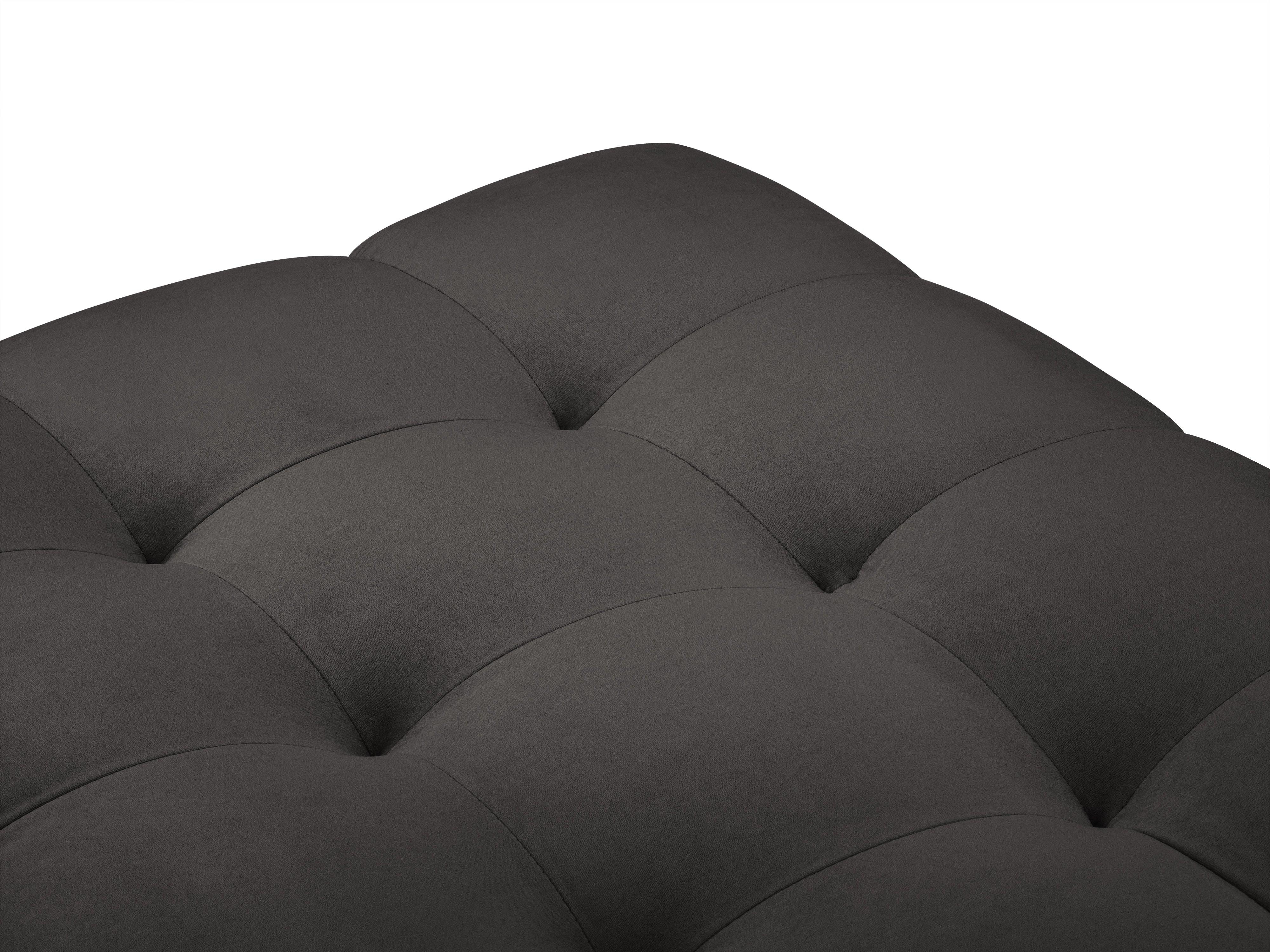 Puf aksamitny BALI ciemnoszary z czarną podstawą Cosmopolitan Design Eye on Design