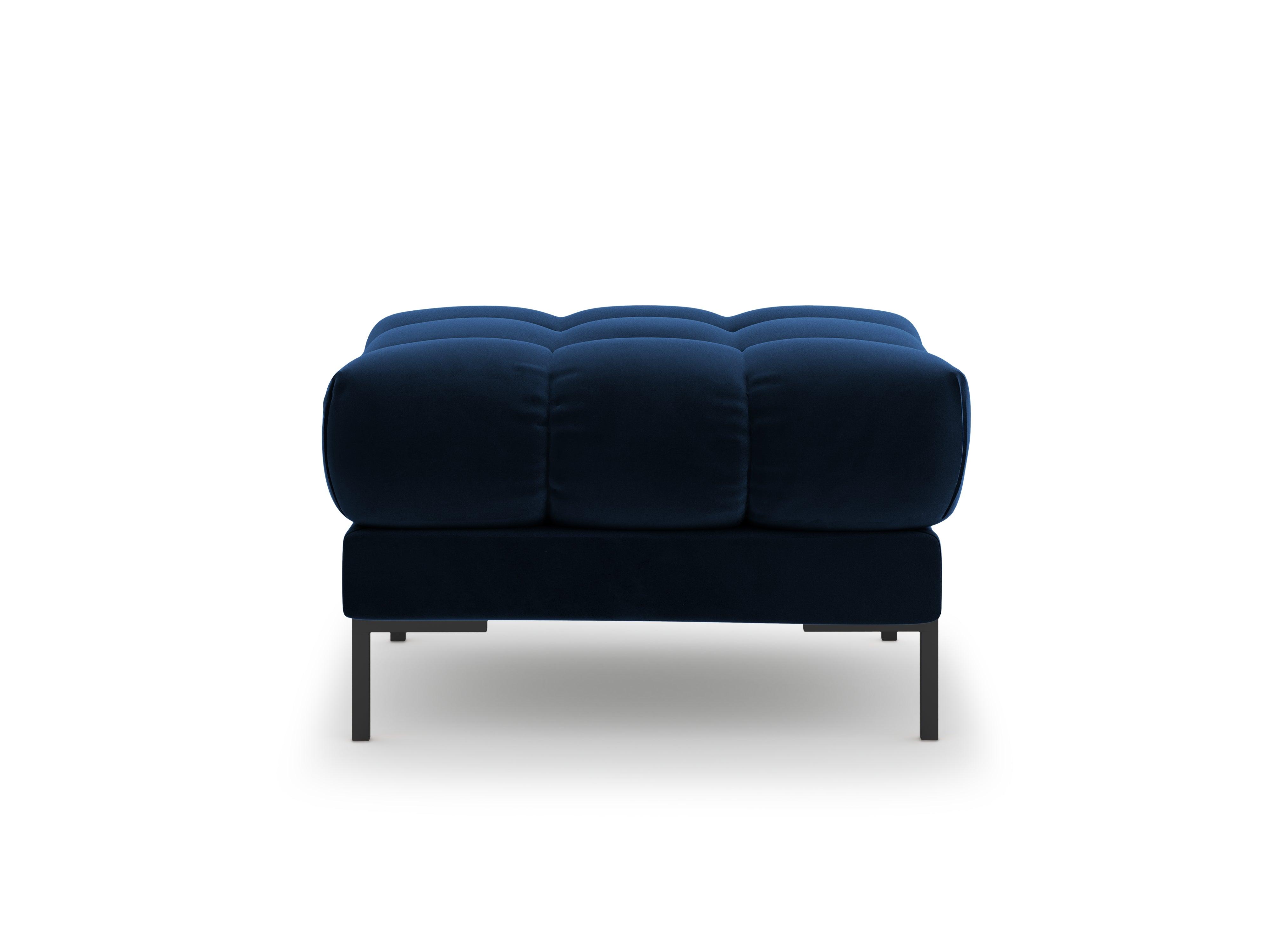 Puf aksamitny BALI granat królewski z czarną podstawą Cosmopolitan Design Eye on Design