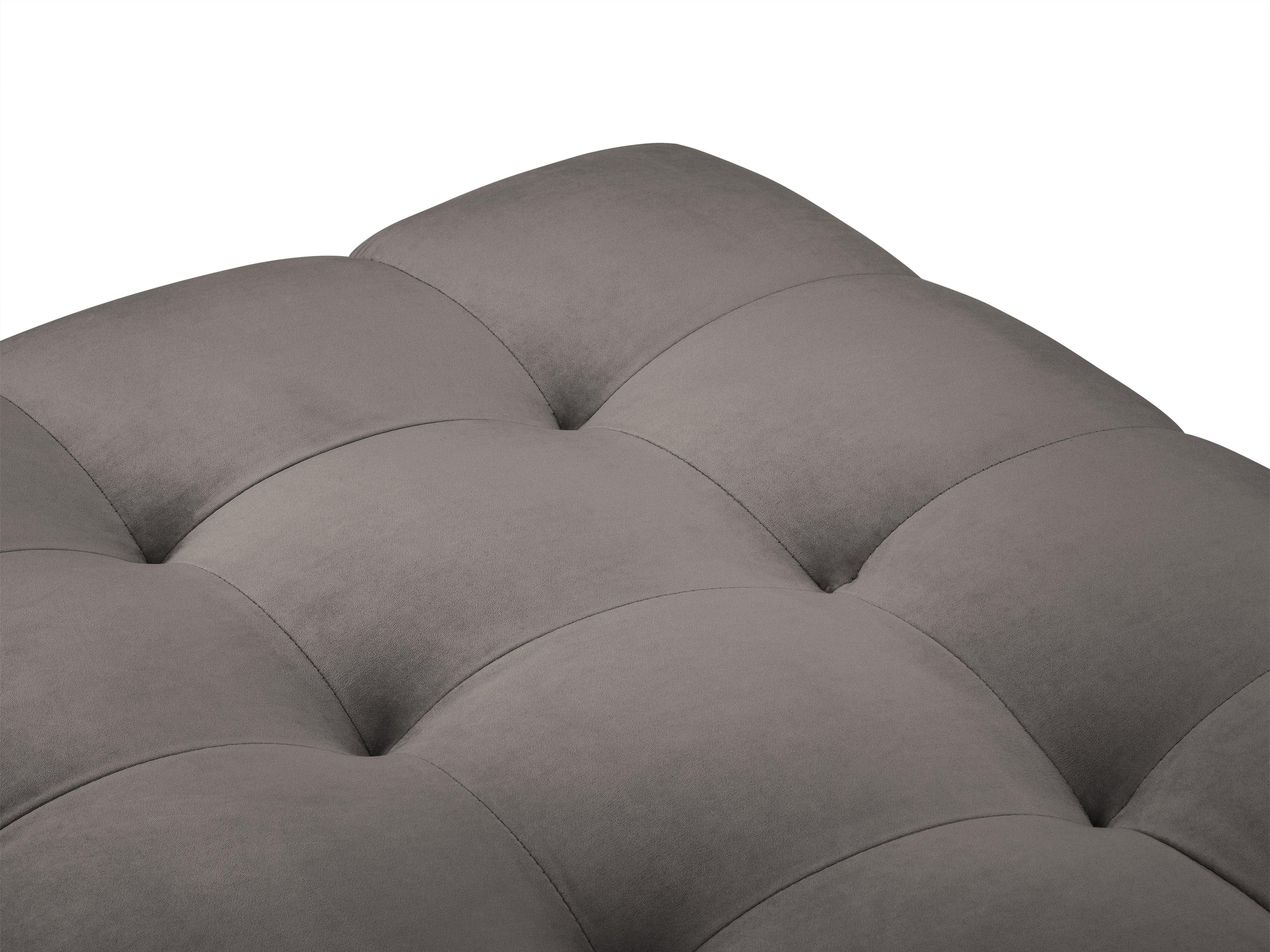 Puf aksamitny BALI jasnoszary z czarną podstawą Cosmopolitan Design Eye on Design