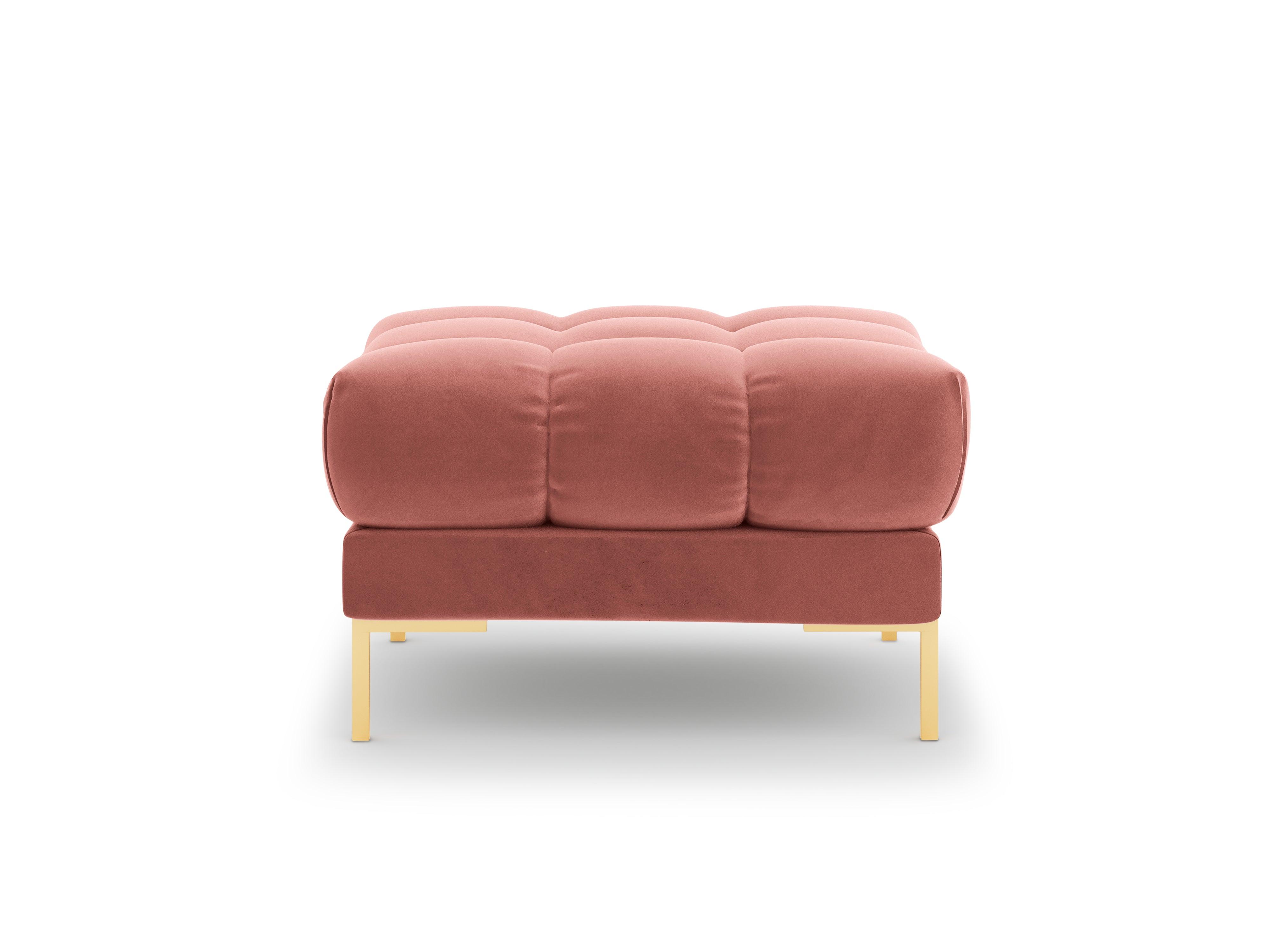 Puf aksamitny BALI różowy ze złotą podstawą Cosmopolitan Design Eye on Design
