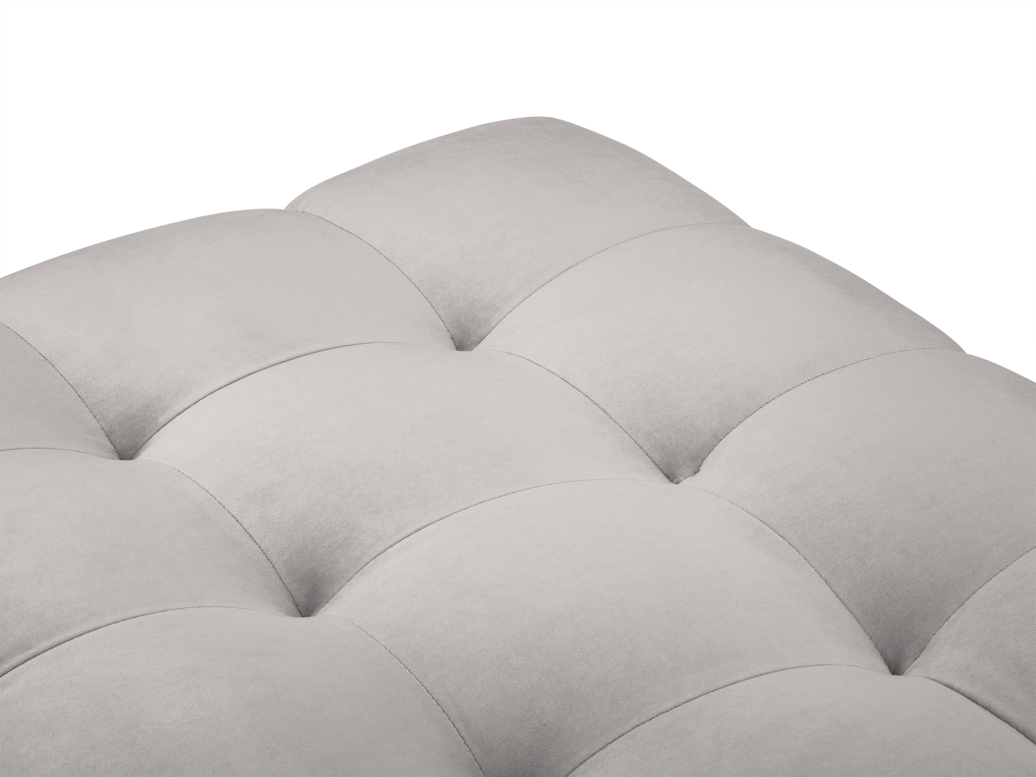 Puf aksamitny BALI srebrny z czarną podstawą Cosmopolitan Design Eye on Design