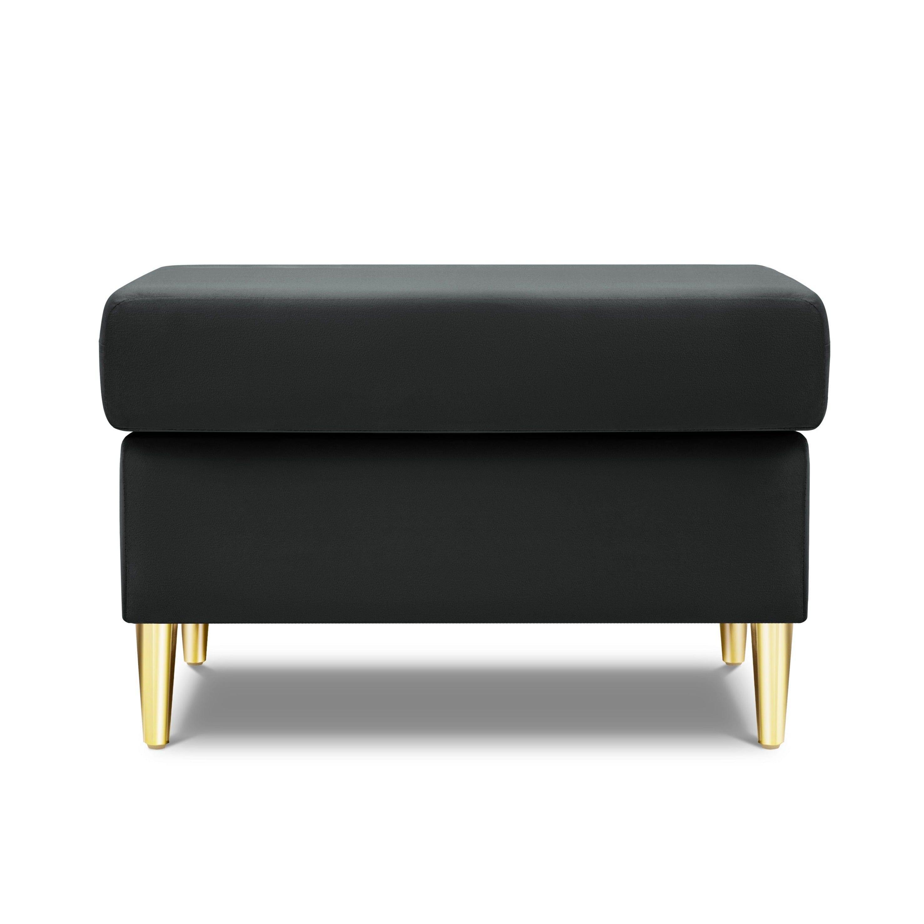 Puf aksamitny KYOTO ciemnoszary ze złotą podstawą Cosmopolitan Design Eye on Design