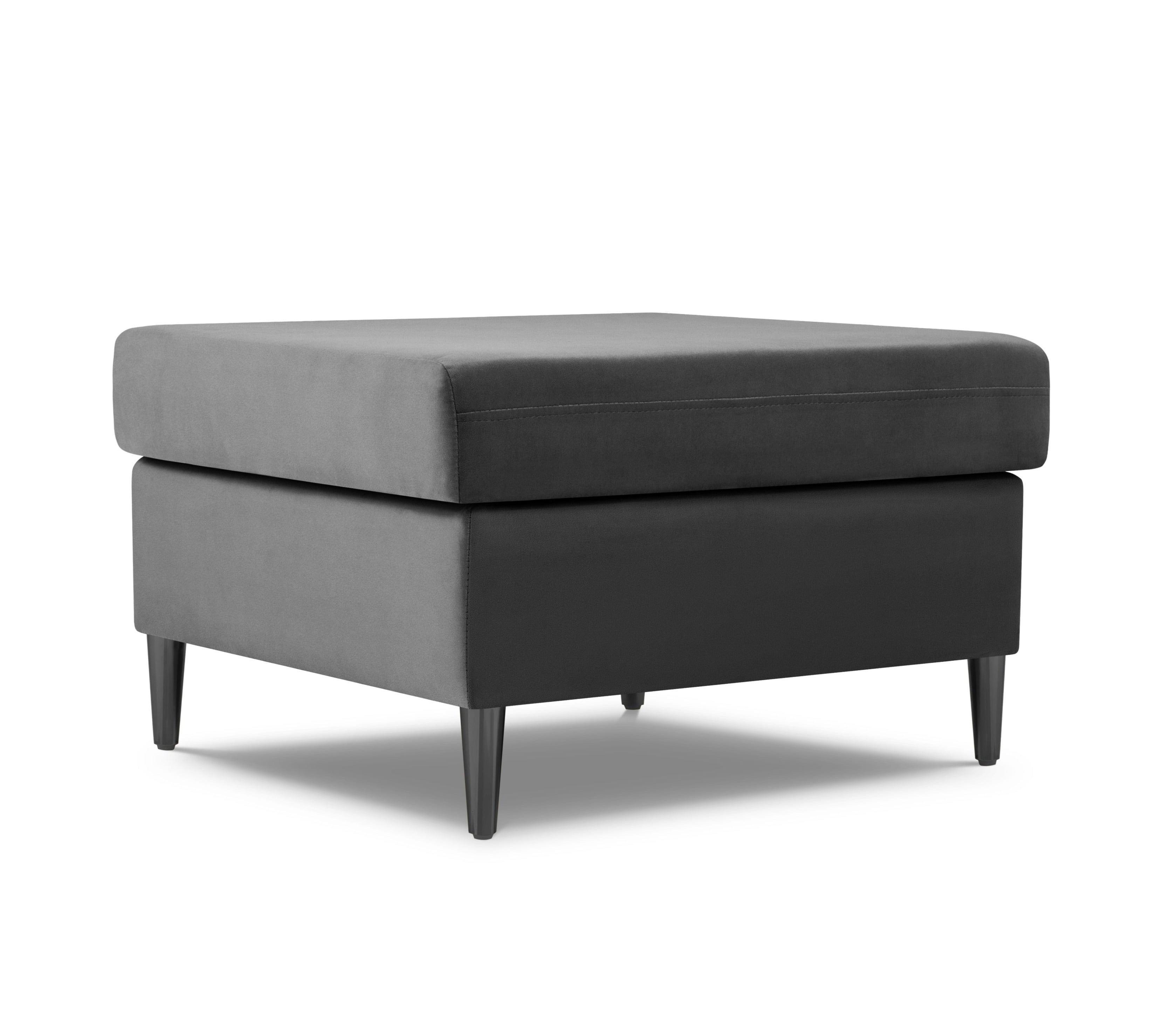 Puf aksamitny KYOTO jasnoszary z czarną podstawą Cosmopolitan Design Eye on Design