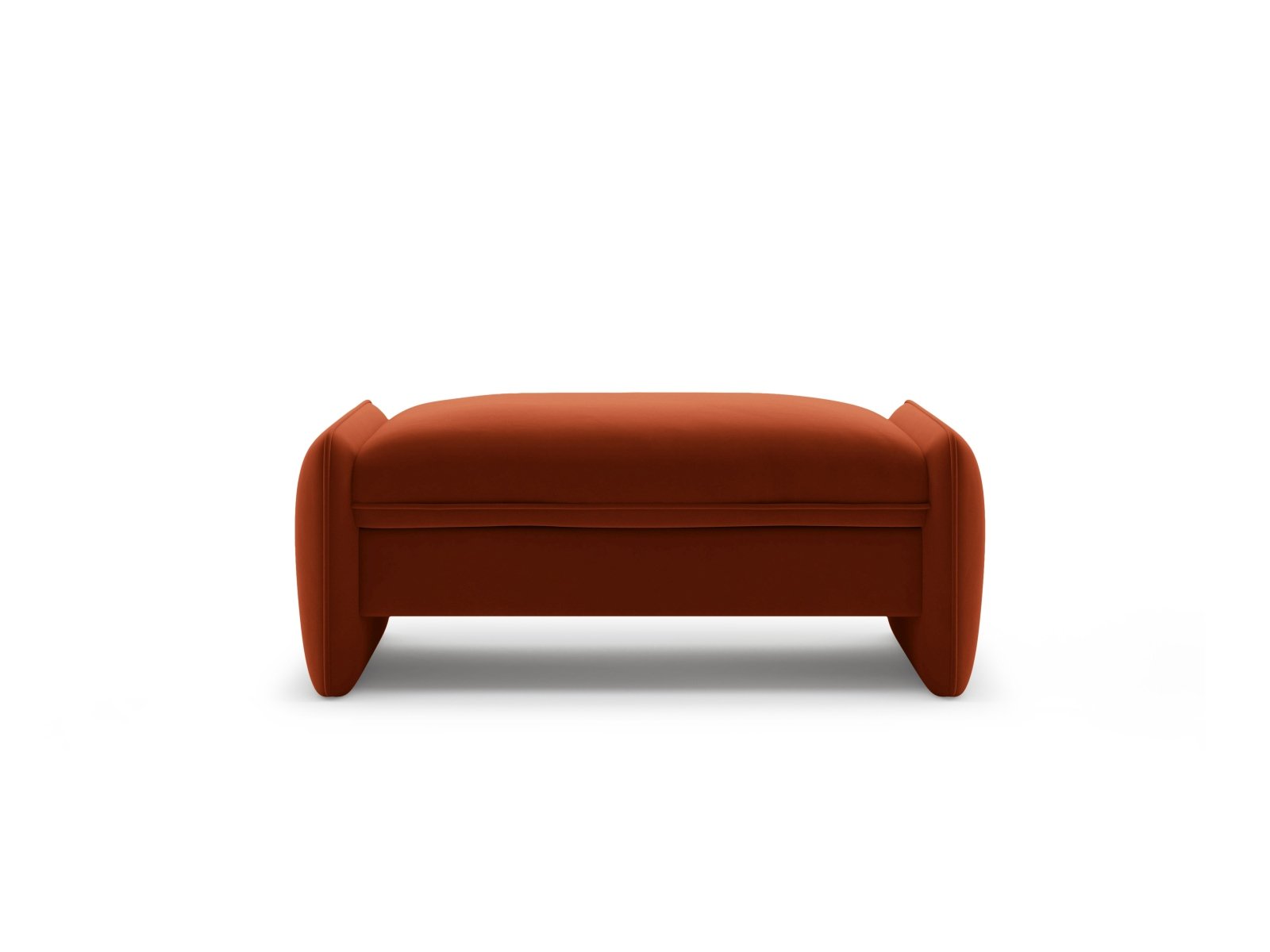 Rectangular Velvet Pouf GEORGIA Chestnut
