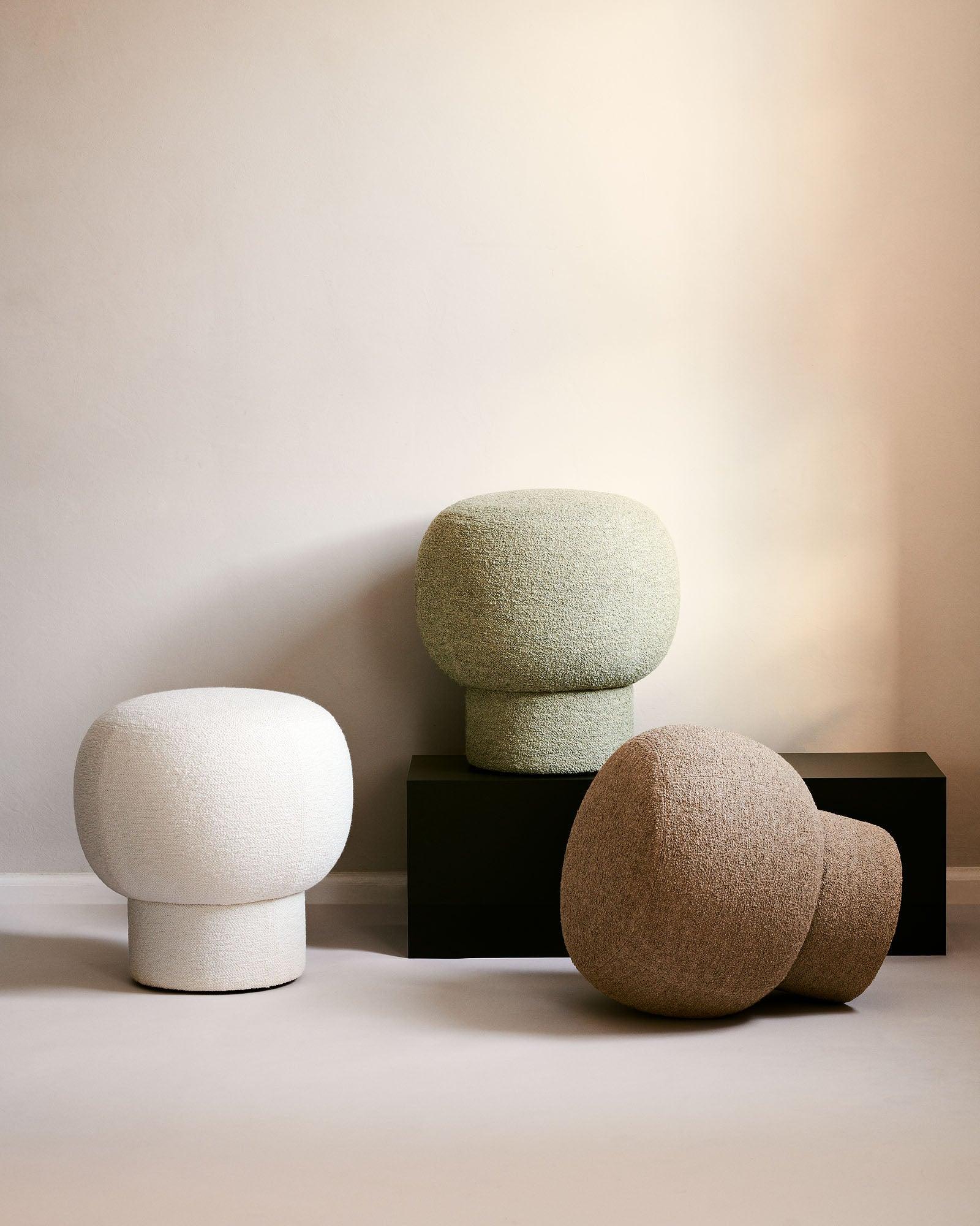 Puf LIÈGE boucle biały NORR11 Eye on Design