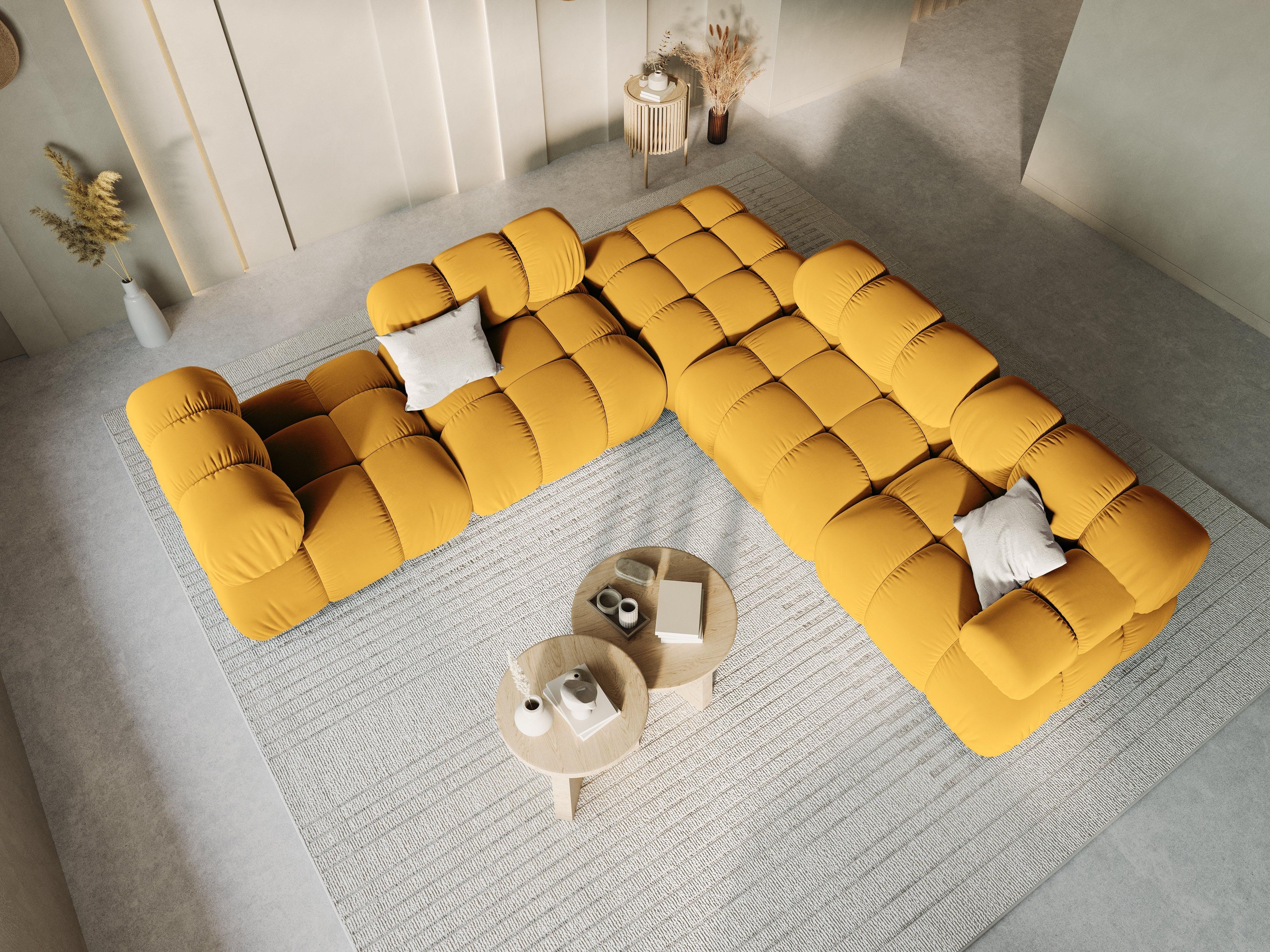 Puf / moduł aksamitny TROPEA musztardowy Milo Casa Eye on Design