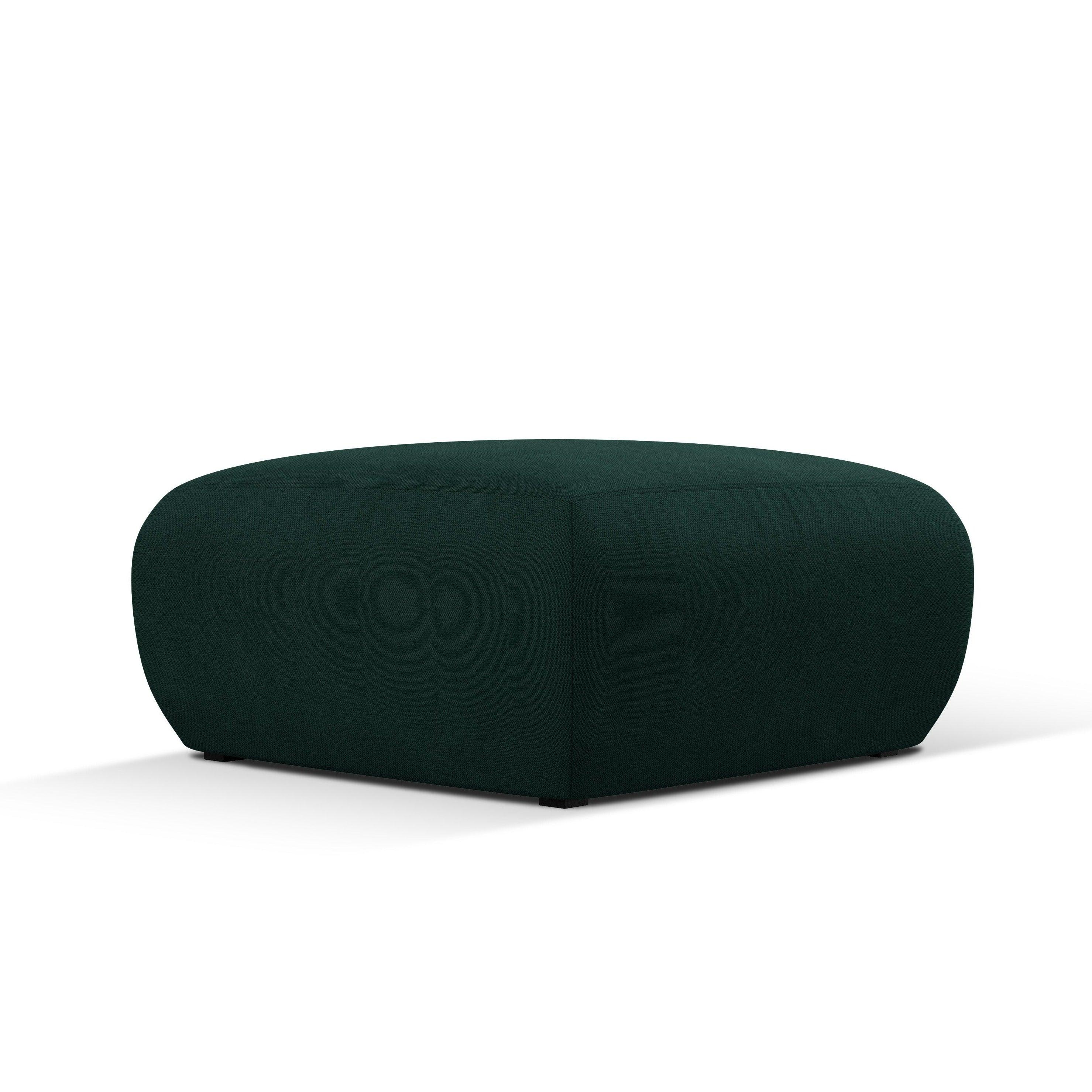 Puf w tkaninie chenillowej LOLA butelkowa zieleń Windsor & Co Eye on Design