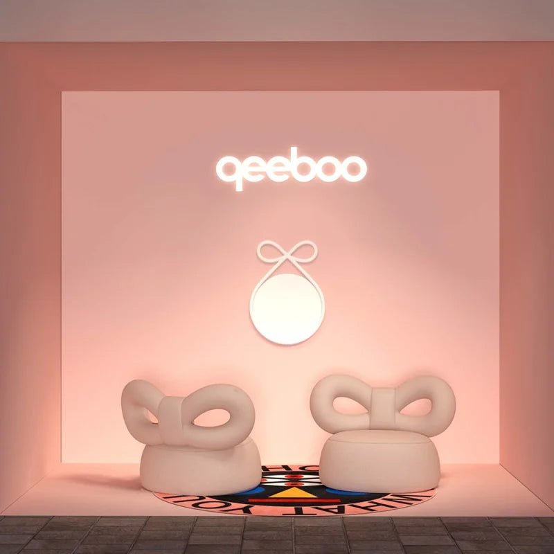 RIBBON armchair in light pink