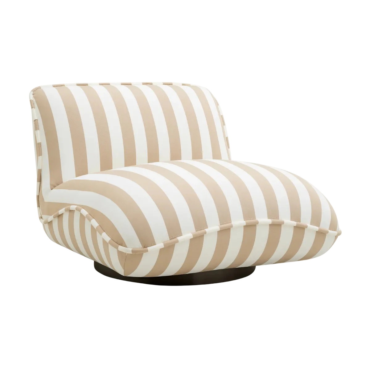 White RELAX Swivel Outdoor Armchair with Cream Accents