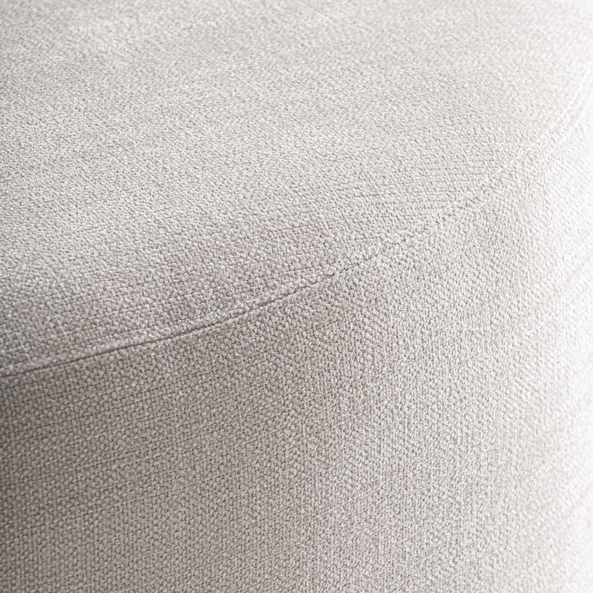 DILBEEK Pouf in Broken White with Wooden Base